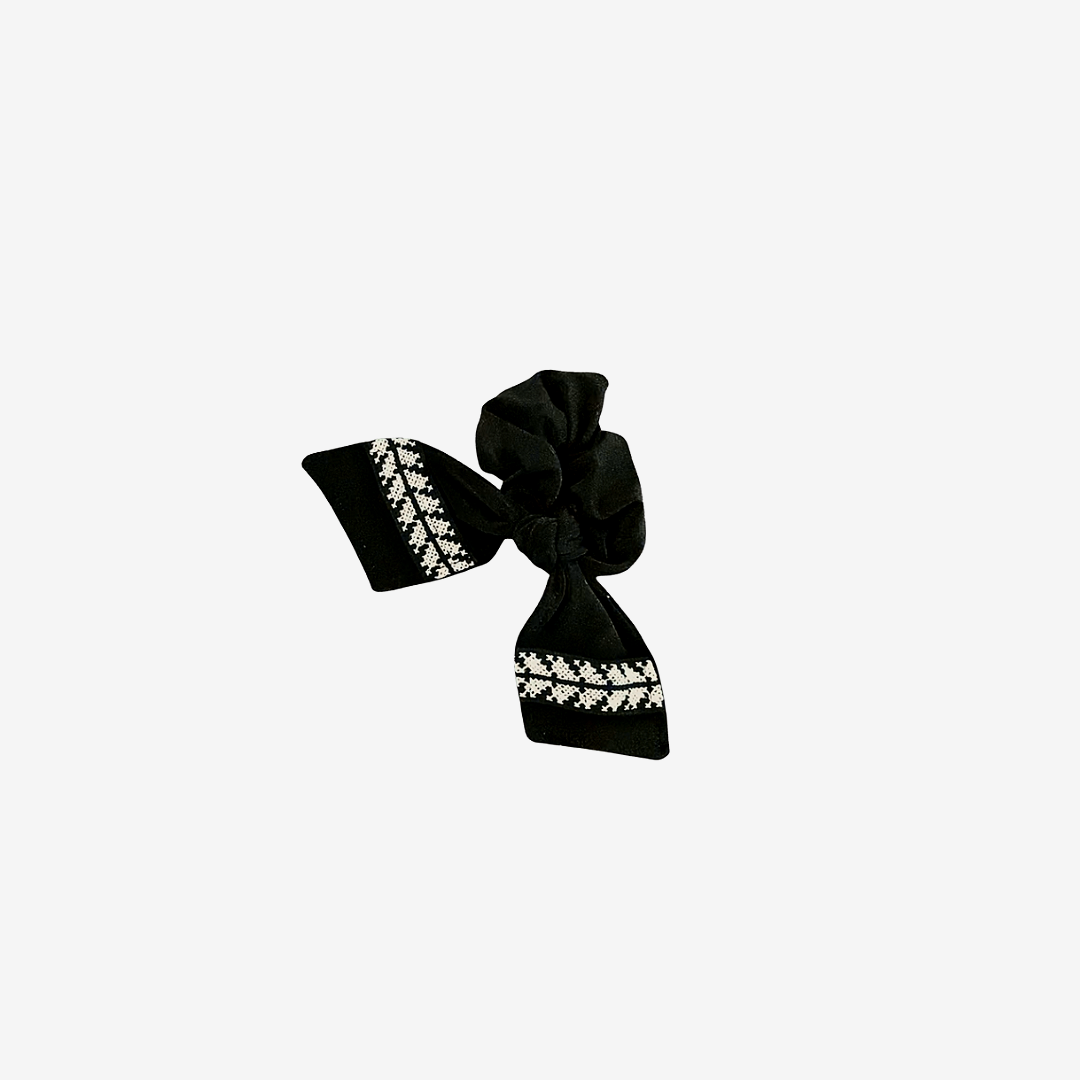Lara Black Bow  | Tatreez Hairband