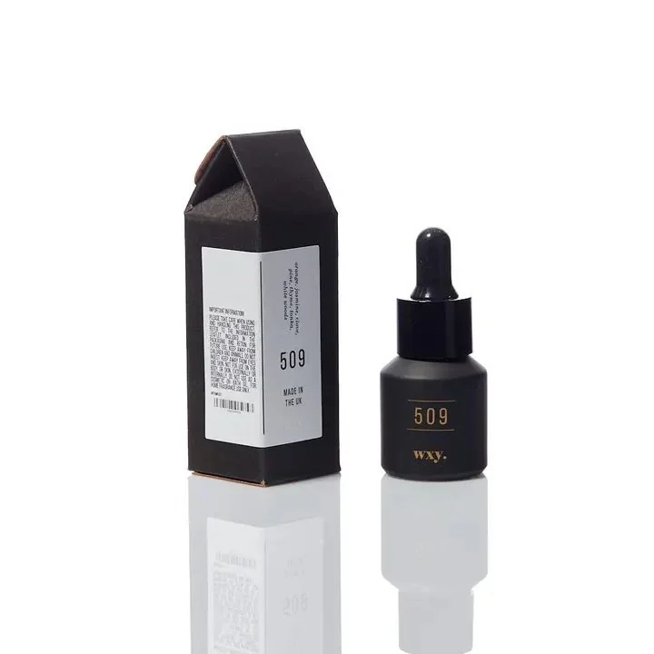 A dropper bottle and box labeled 509 by WXY, with the bottle containing dark-colored liquid. At YA SOKO