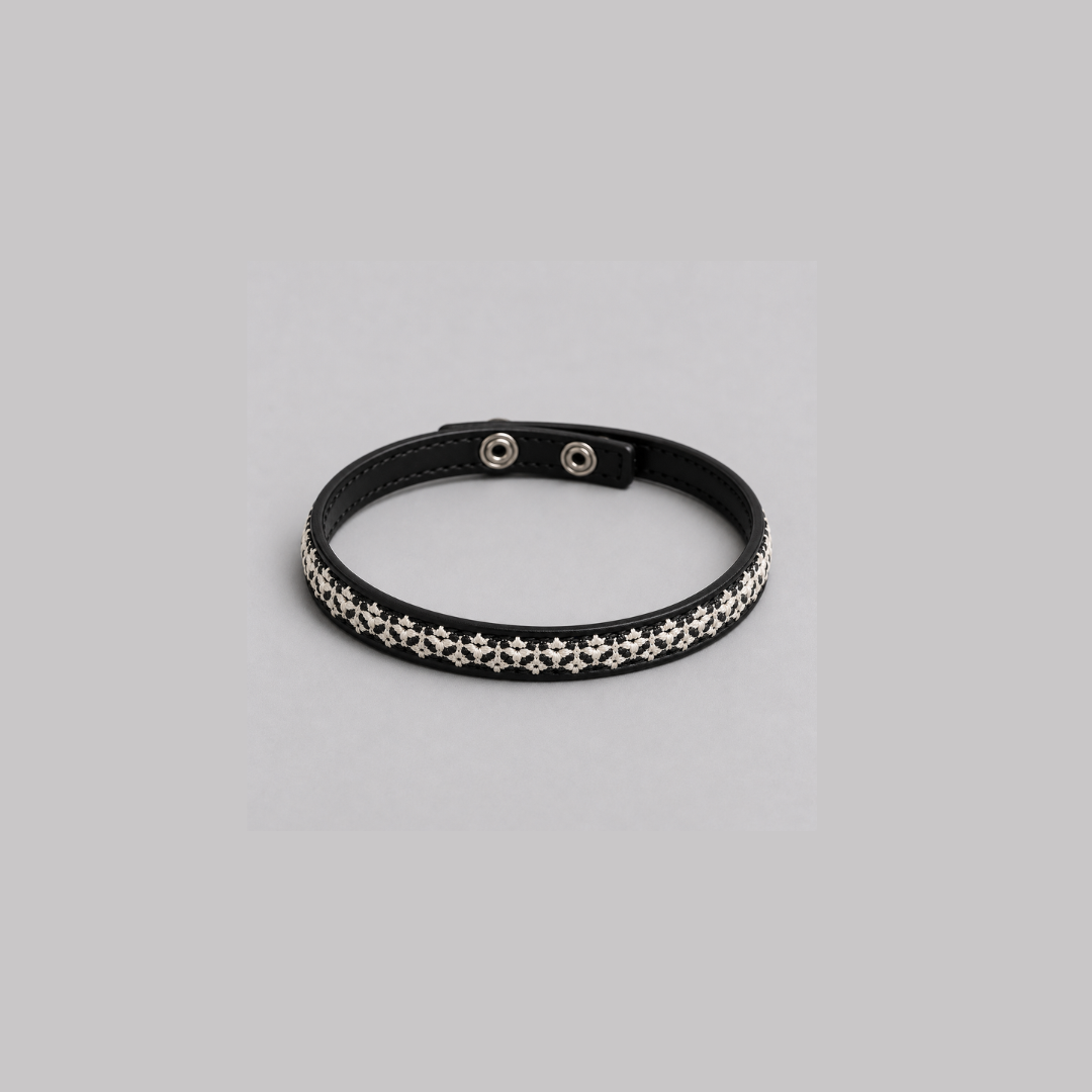 White Tatreez Wrap Bracelet