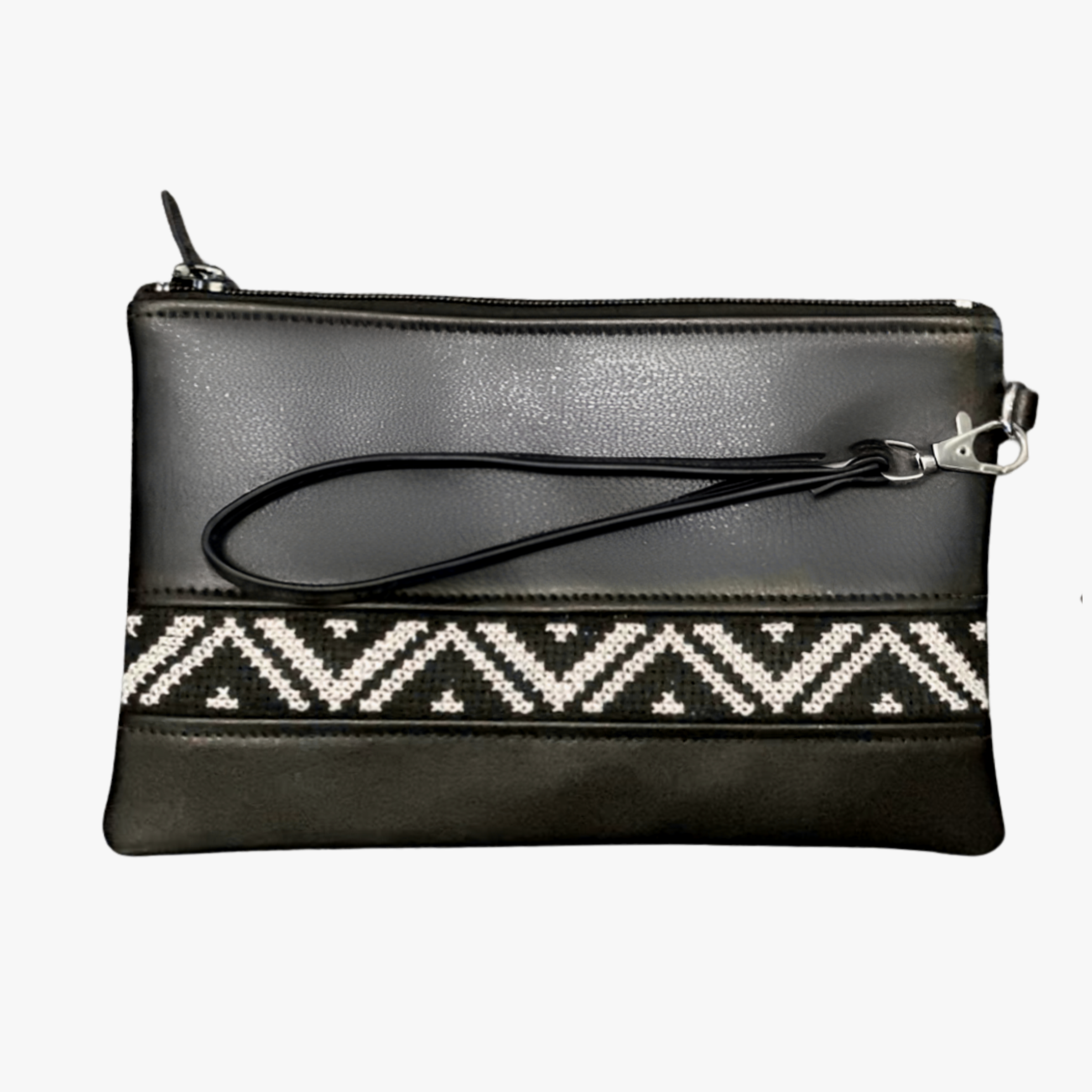 Ameena Tatreez Wristlet Clutch | YA SOKO Black Collection