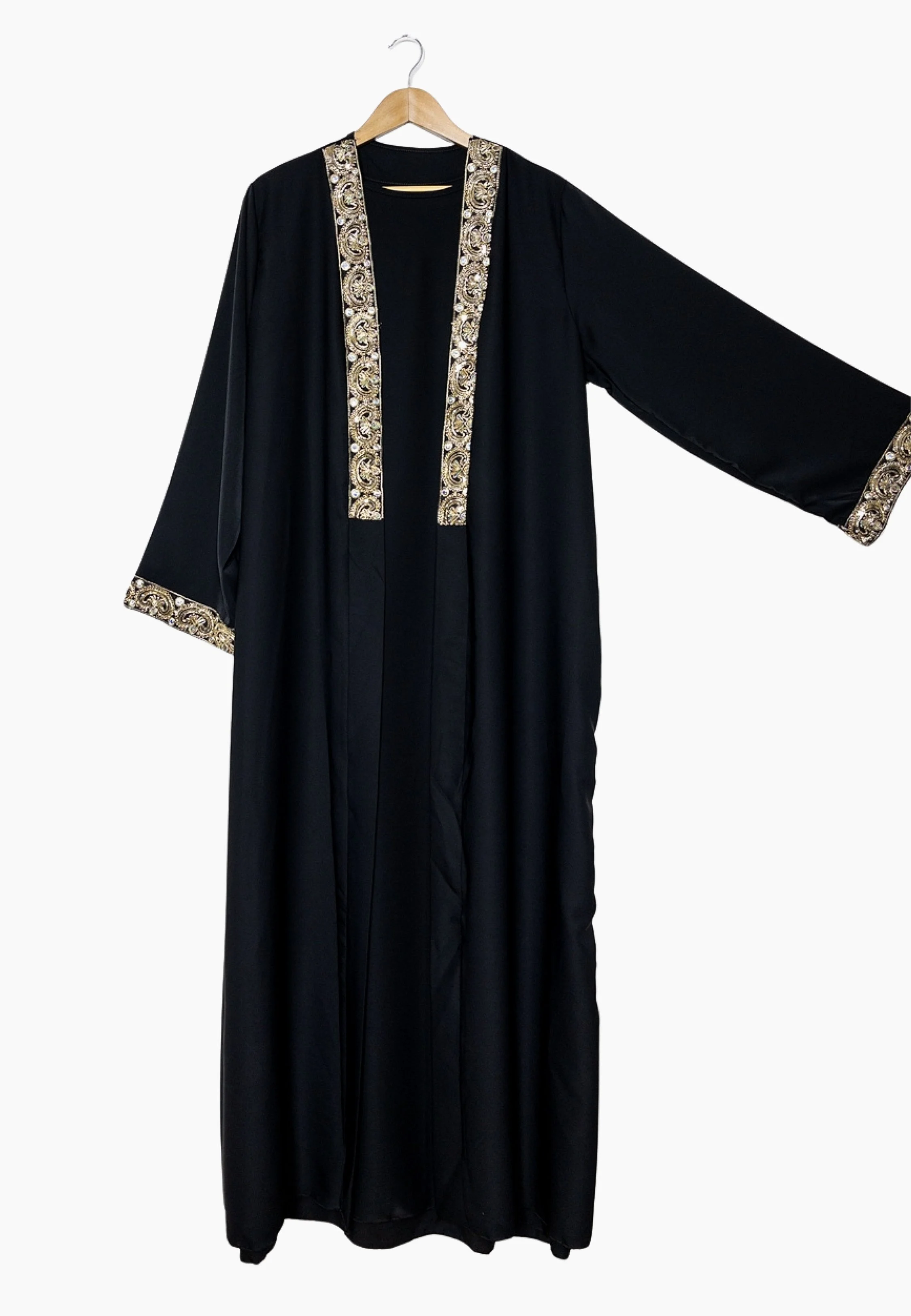 Black | Kimono Set With Embroidery | Two Pieces | One Size