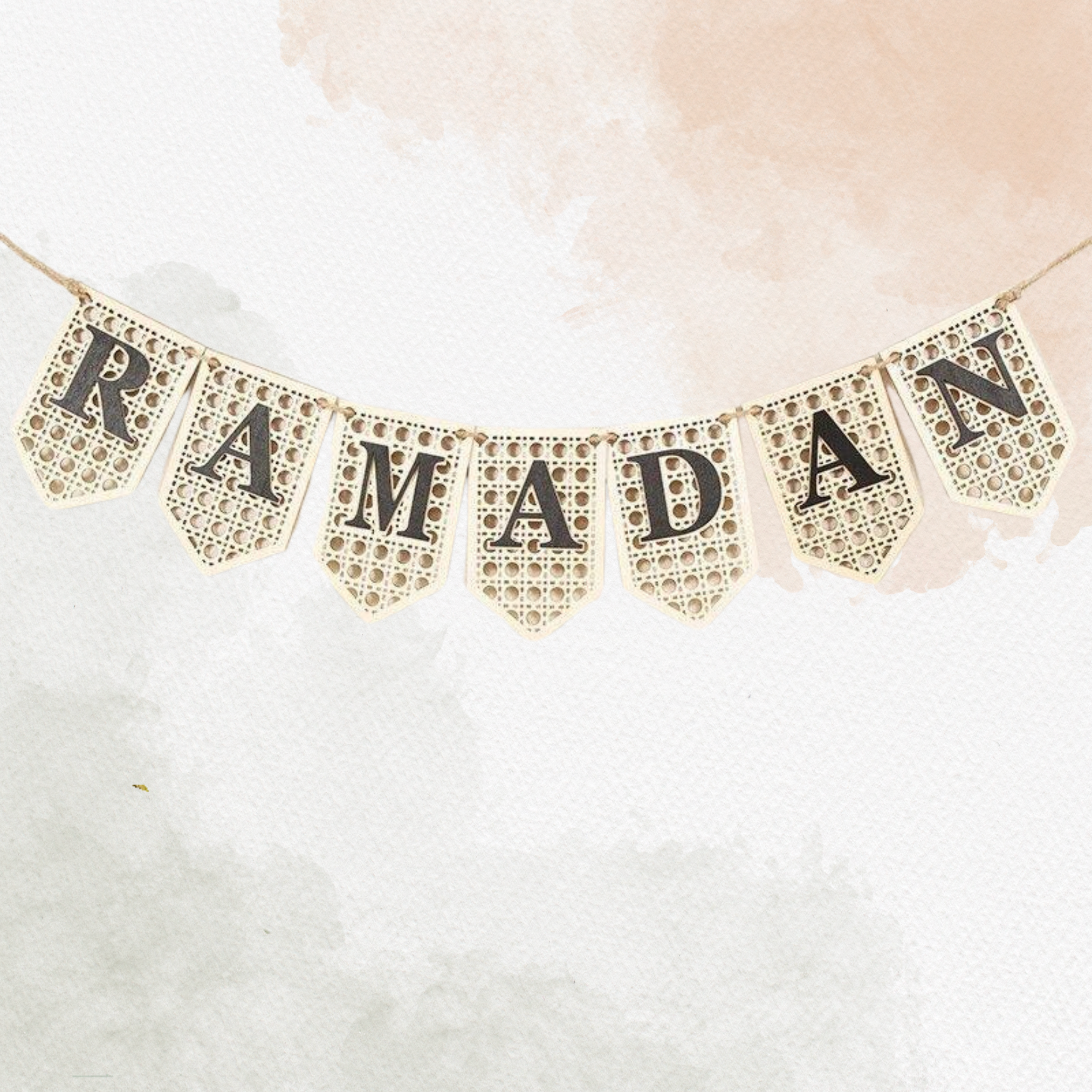 Ramadan Wooden Bunting | Black Lettering