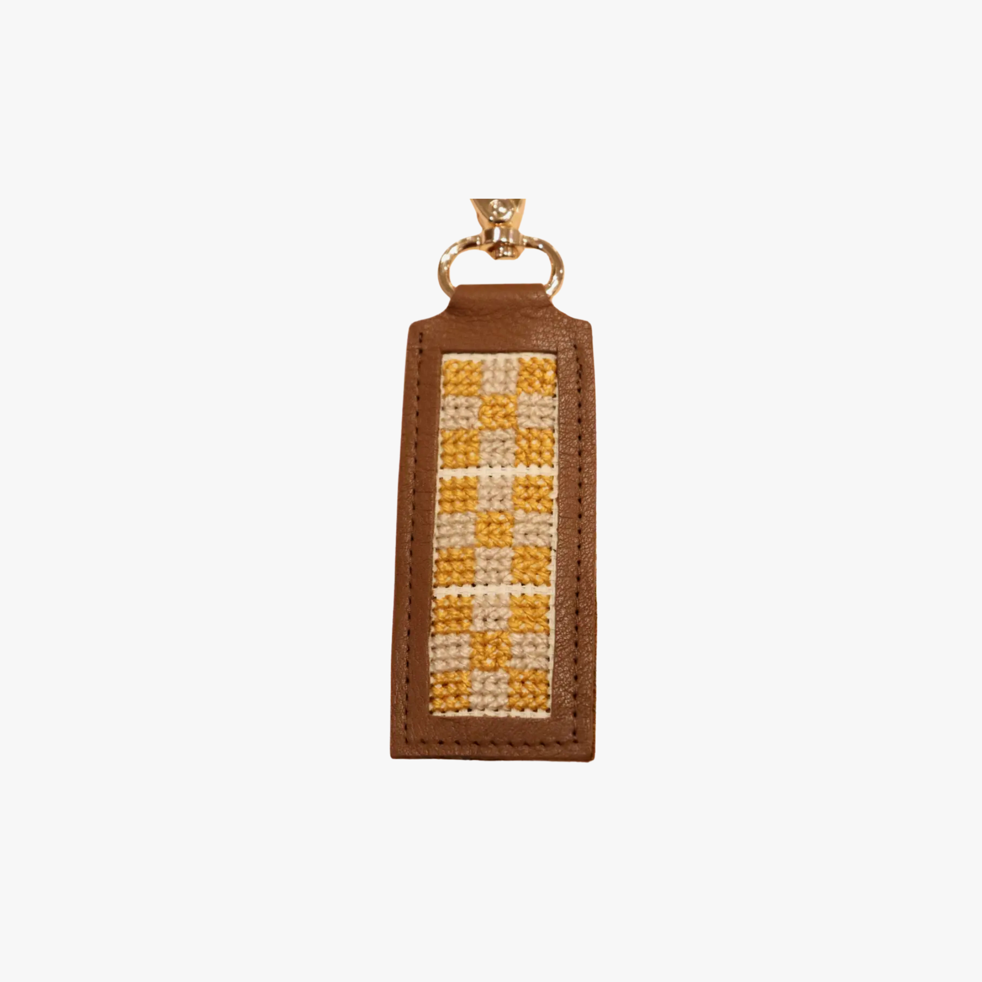 Tan Yellow | Tatreez Leather Key Fob