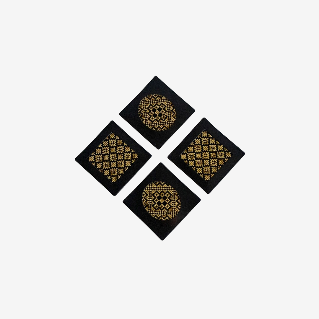 Gold Tatreez Dalia Coasters