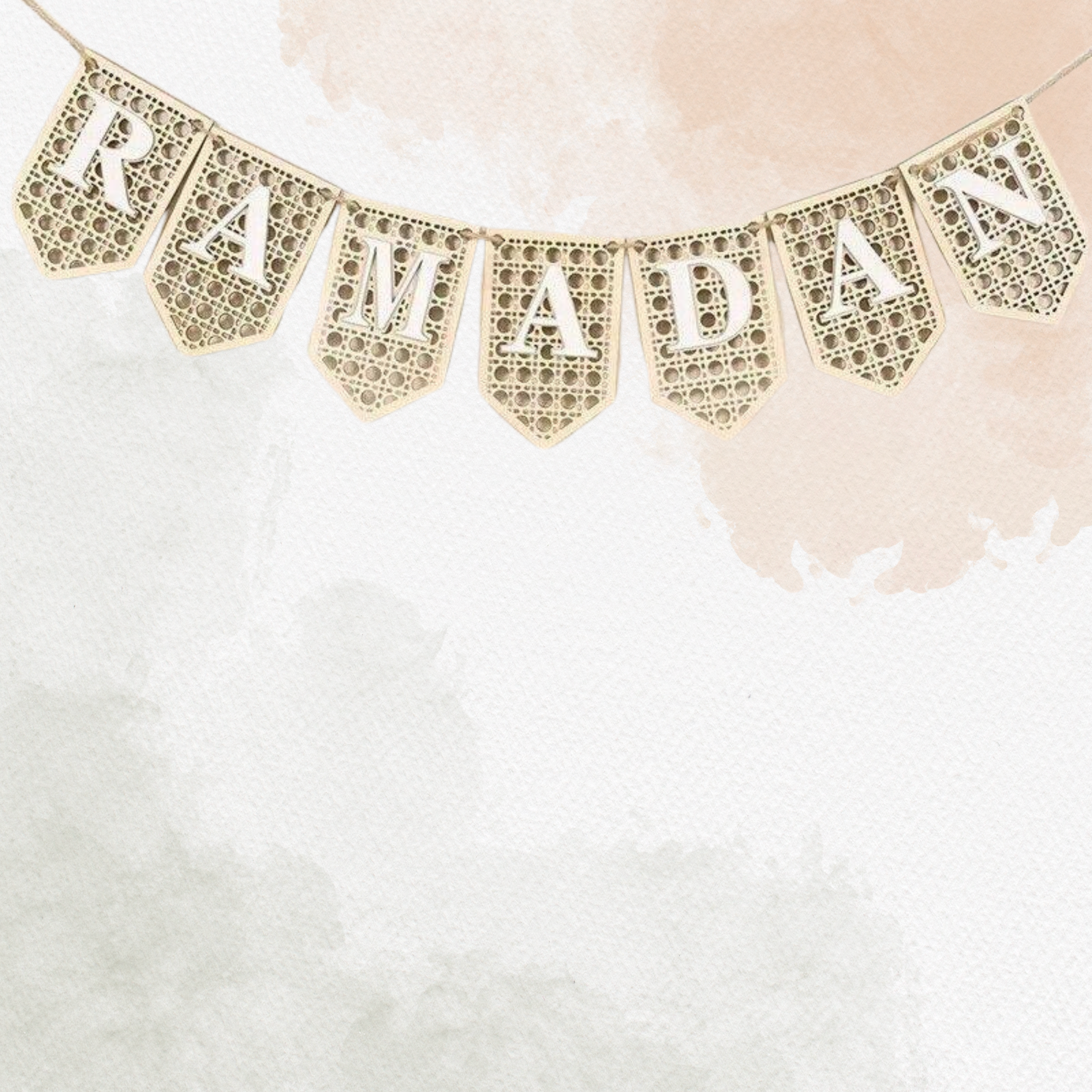Ramadan Wooden Bunting | White Lettering | Ramadan Decoration | Ya Soko