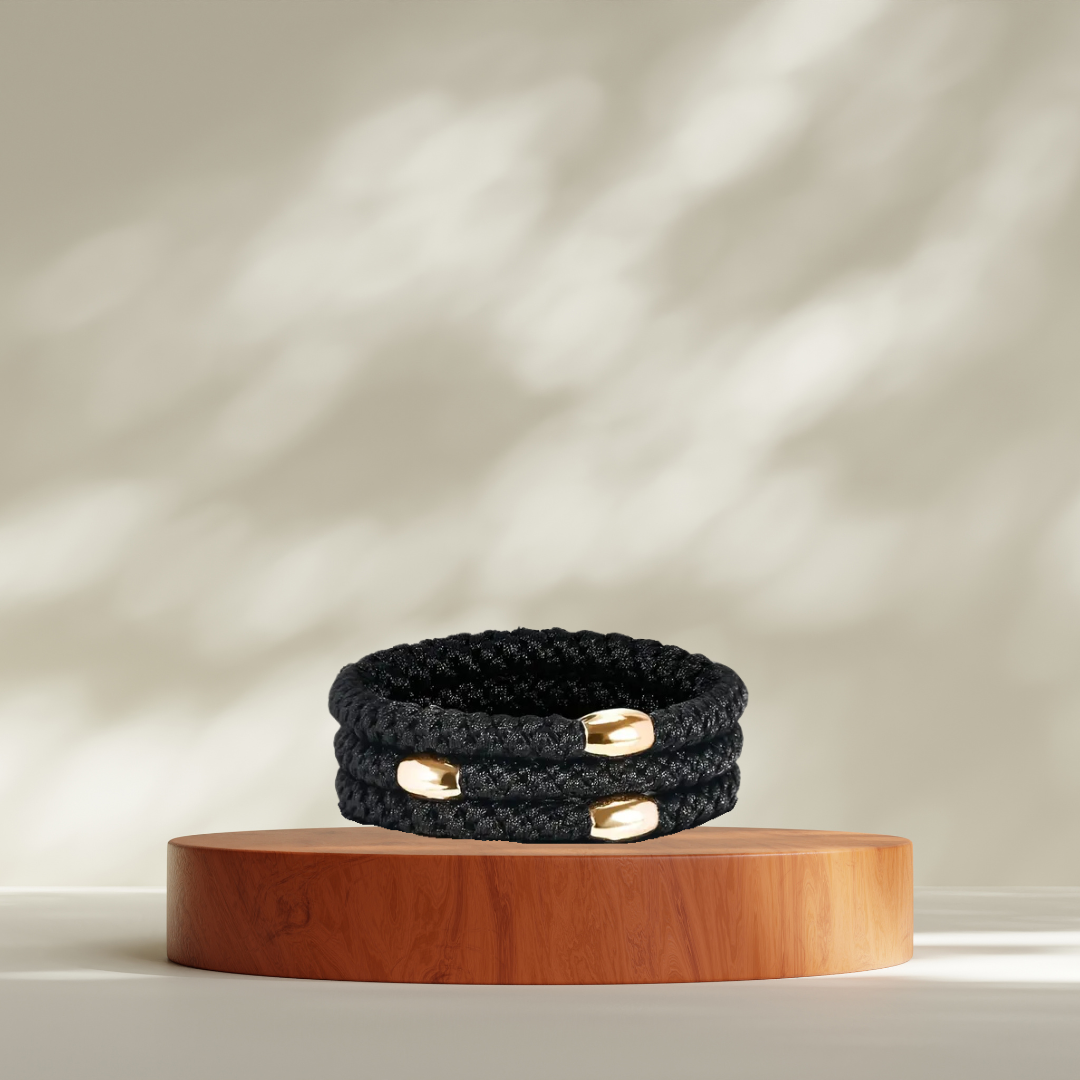 Hairbands in bottle | With Metal Bead | Set of 10
