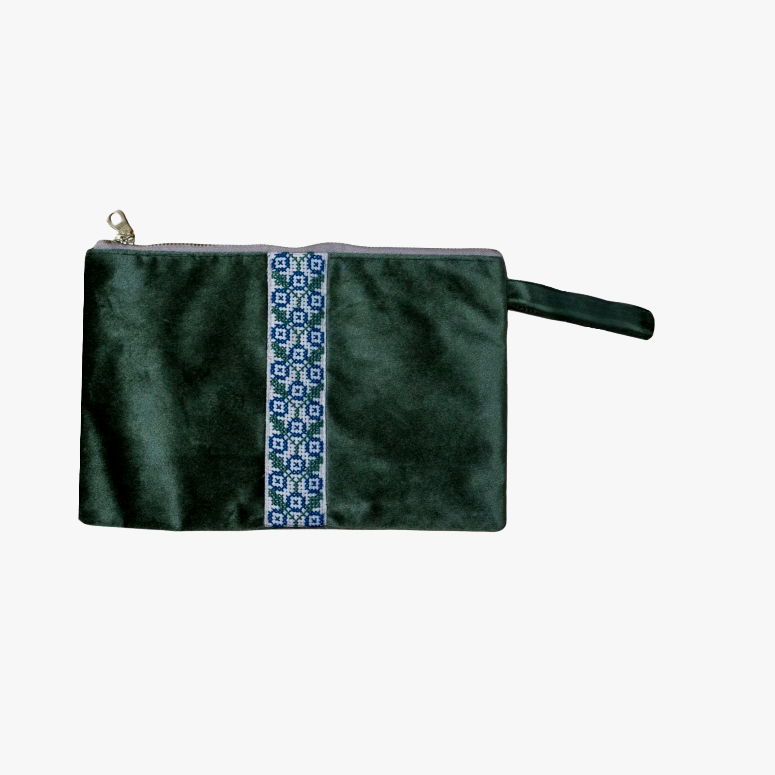 Green | Velvet Tatreez Clutch
