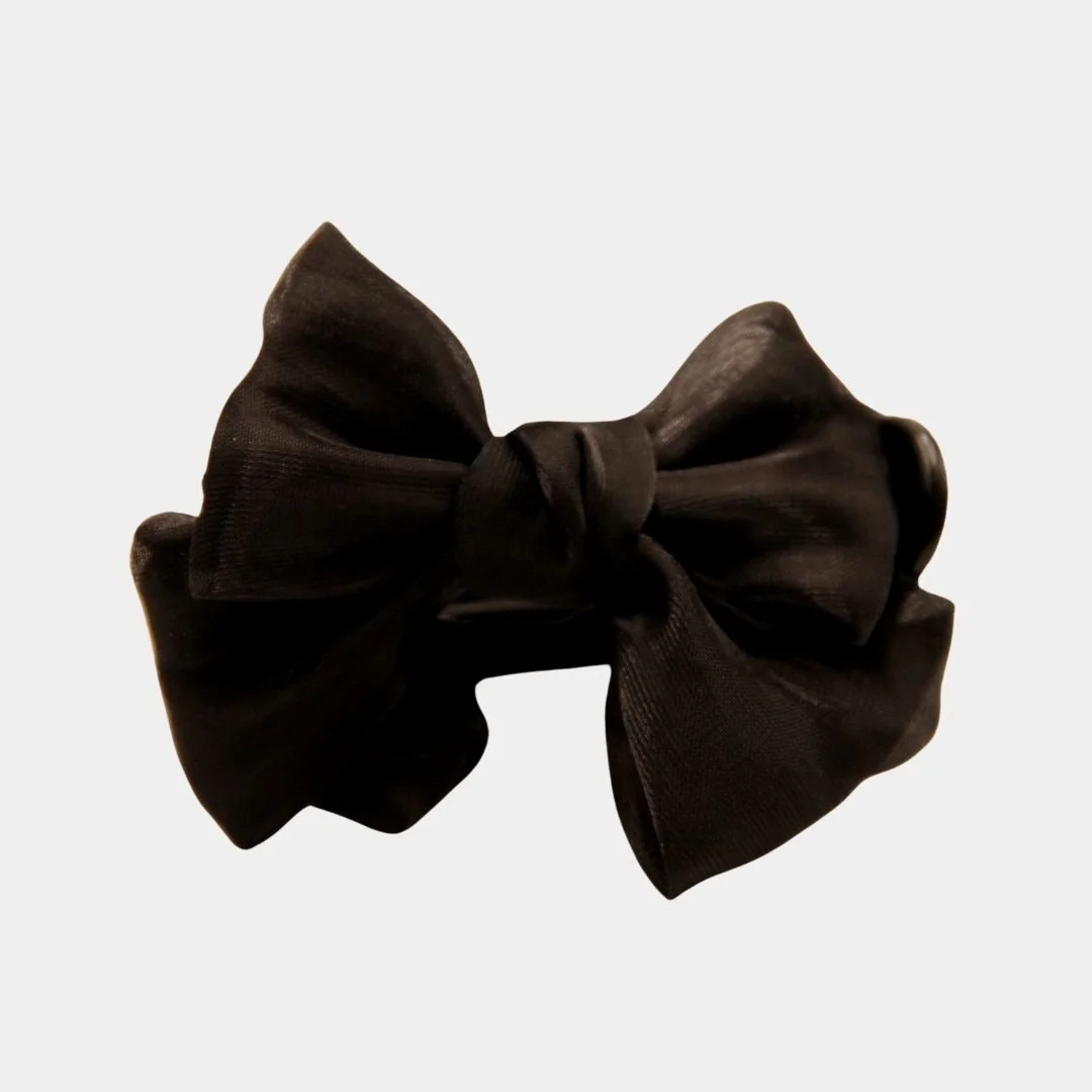 Double Bowed Clip | Hair Claw Clip | Black