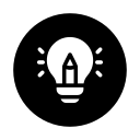 Light bulb icon with glow lines