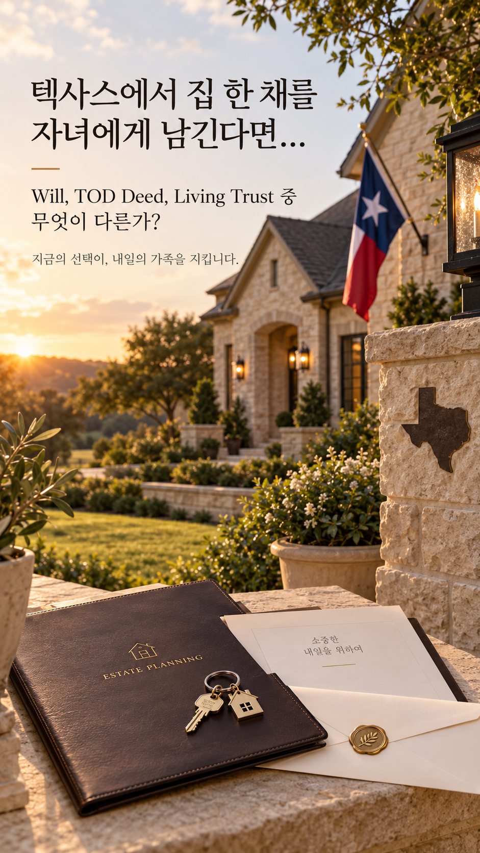텍사스에서 집 한 채를 자녀에게 남긴다면 — Will · TOD Deed · Living Trust, 무엇이 다를까? (Q&amp;A)
