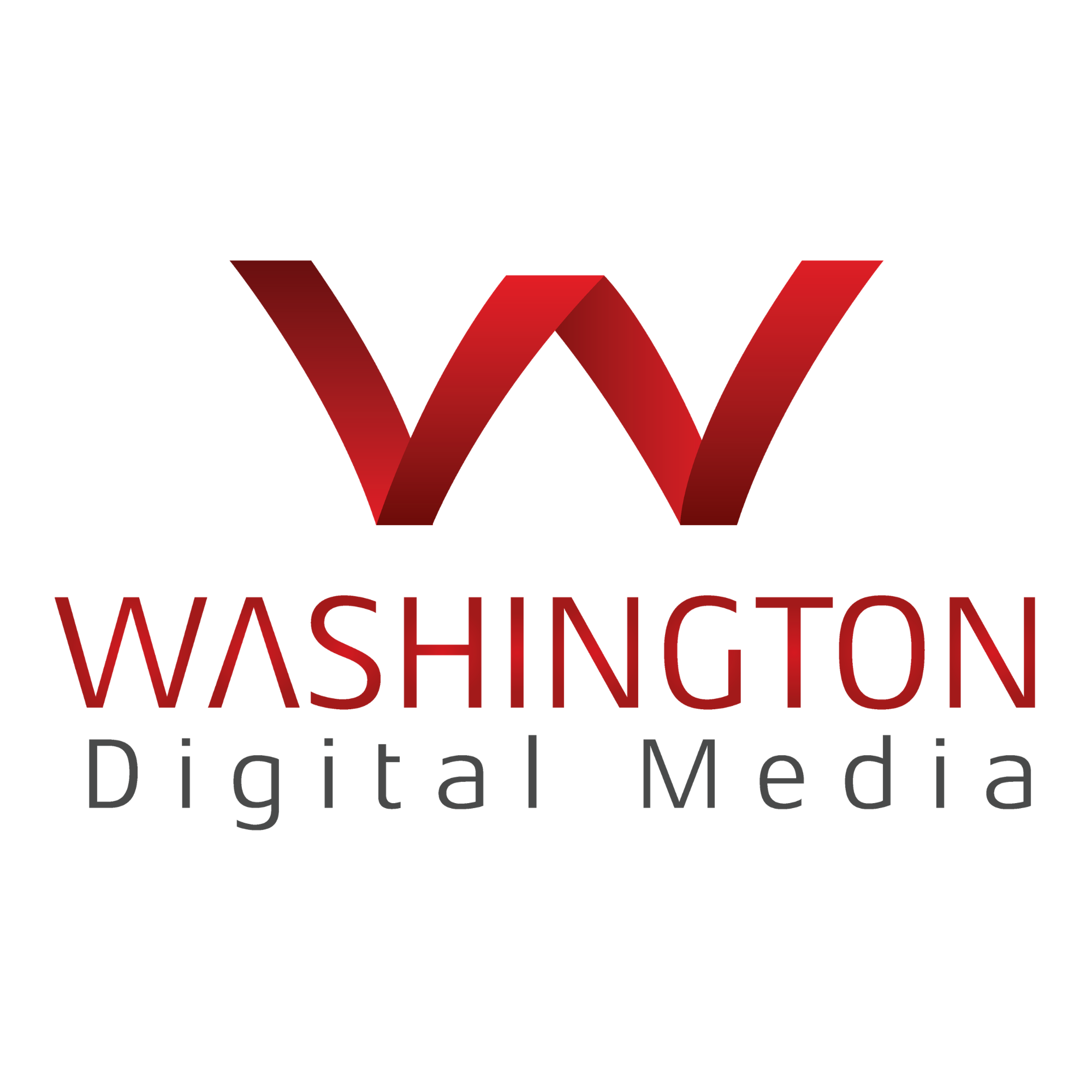 Logo of Washington Digital Media with a stylized red 'W' and the company name in red and gray text.