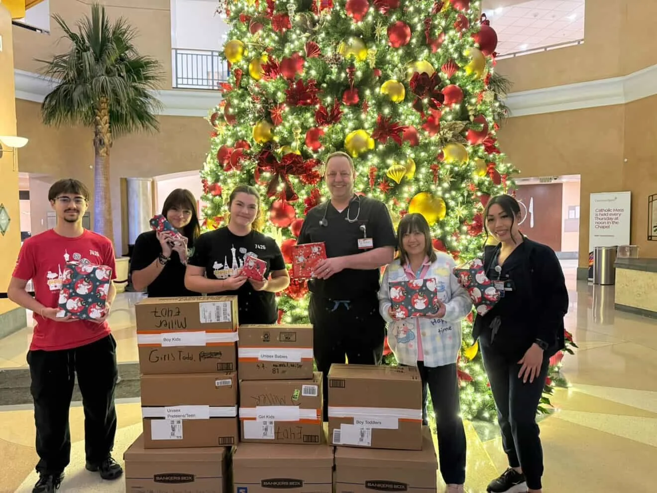Today, Pair of Dice successfully delivered a mountain of gifts to the children at Saint Rose Hospital for this holiday season. This couldn&rsquo;t have happened without all the help of everyone who donated gifts or supported our agua fresca fundraise