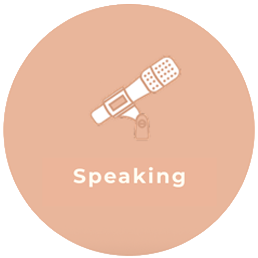 microphone, with text: speaking