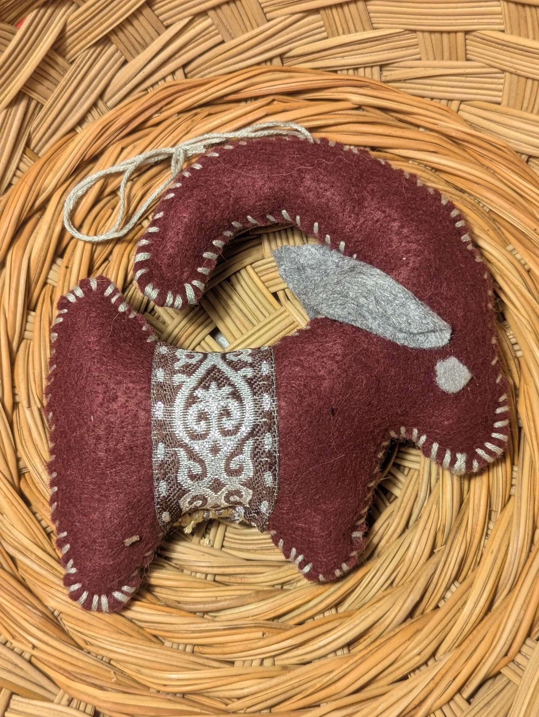 san clemente island goat, felt goat, yule goat, handcrafted goat, handicraft, farmstead crafts,