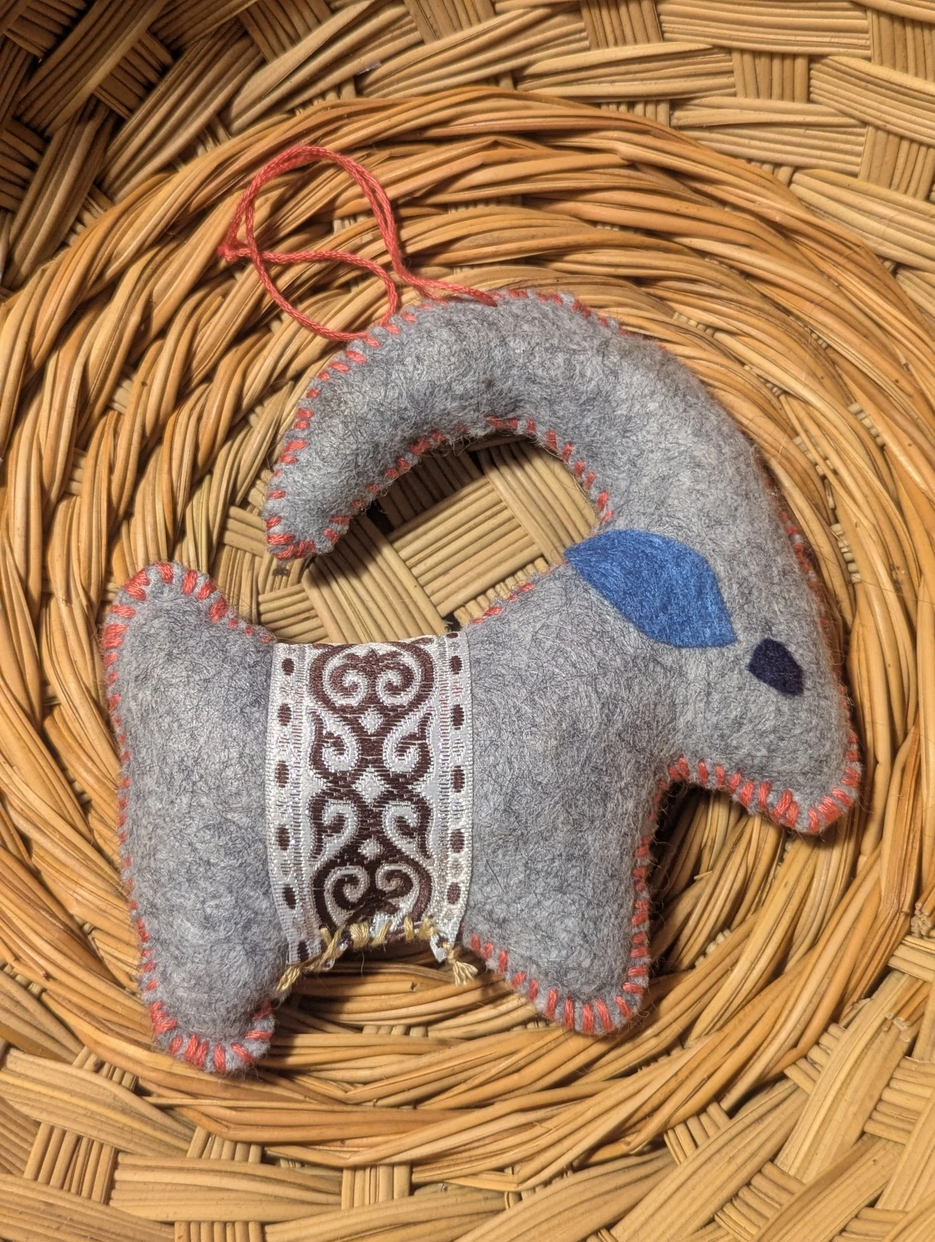san clemente island goat, felt goat, yule goat, handcrafted goat, handicraft, farmstead crafts,