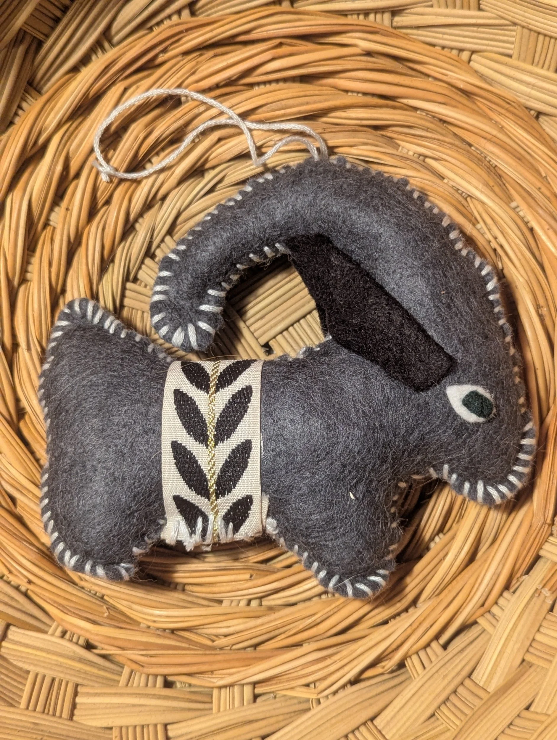 san clemente island goat, felt goat, yule goat, handcrafted goat, handicraft, farmstead crafts,