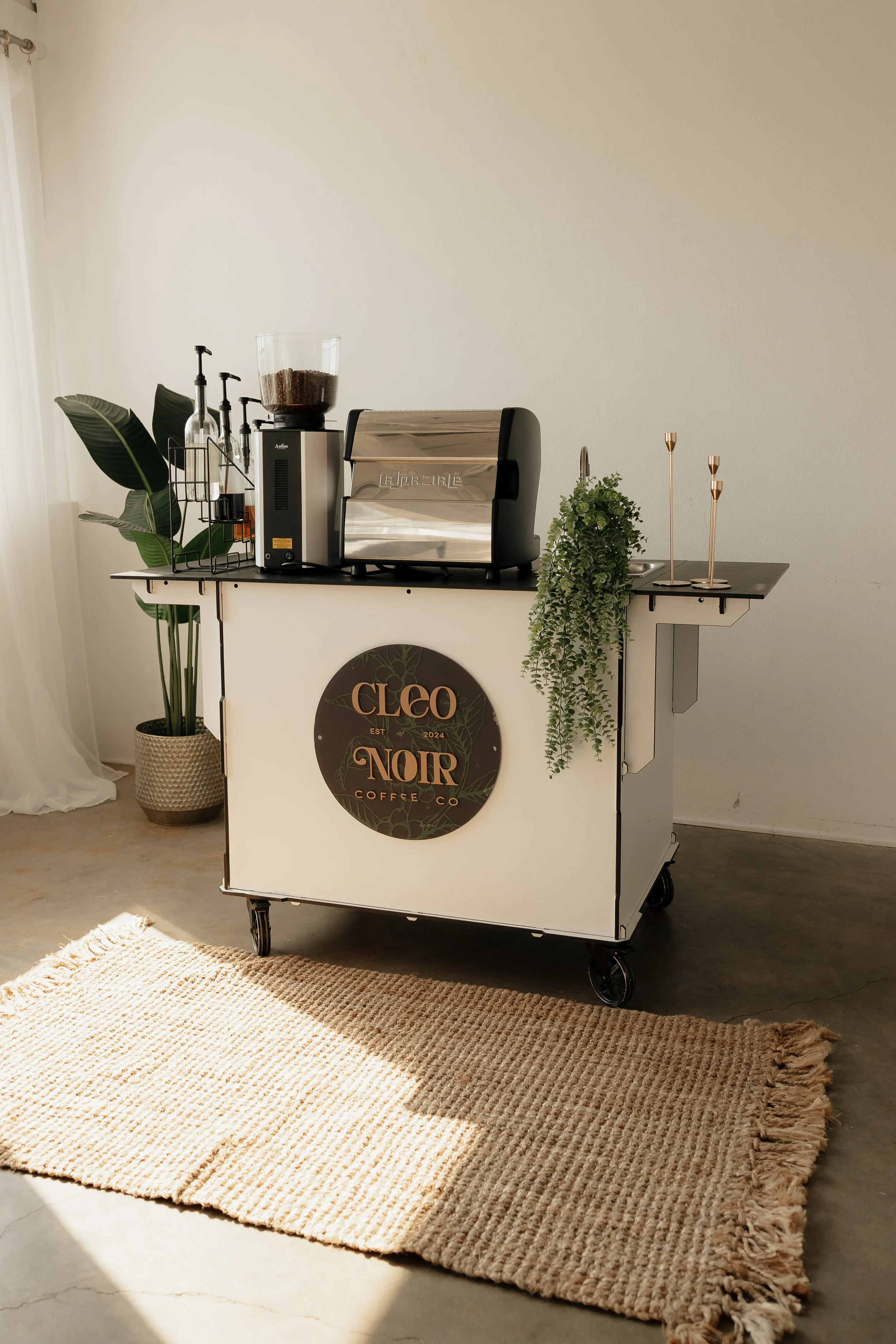 A mobile coffee cart in the Denver area, offering full cafe services for hire. (Espresso, matcha, chai, etc.)