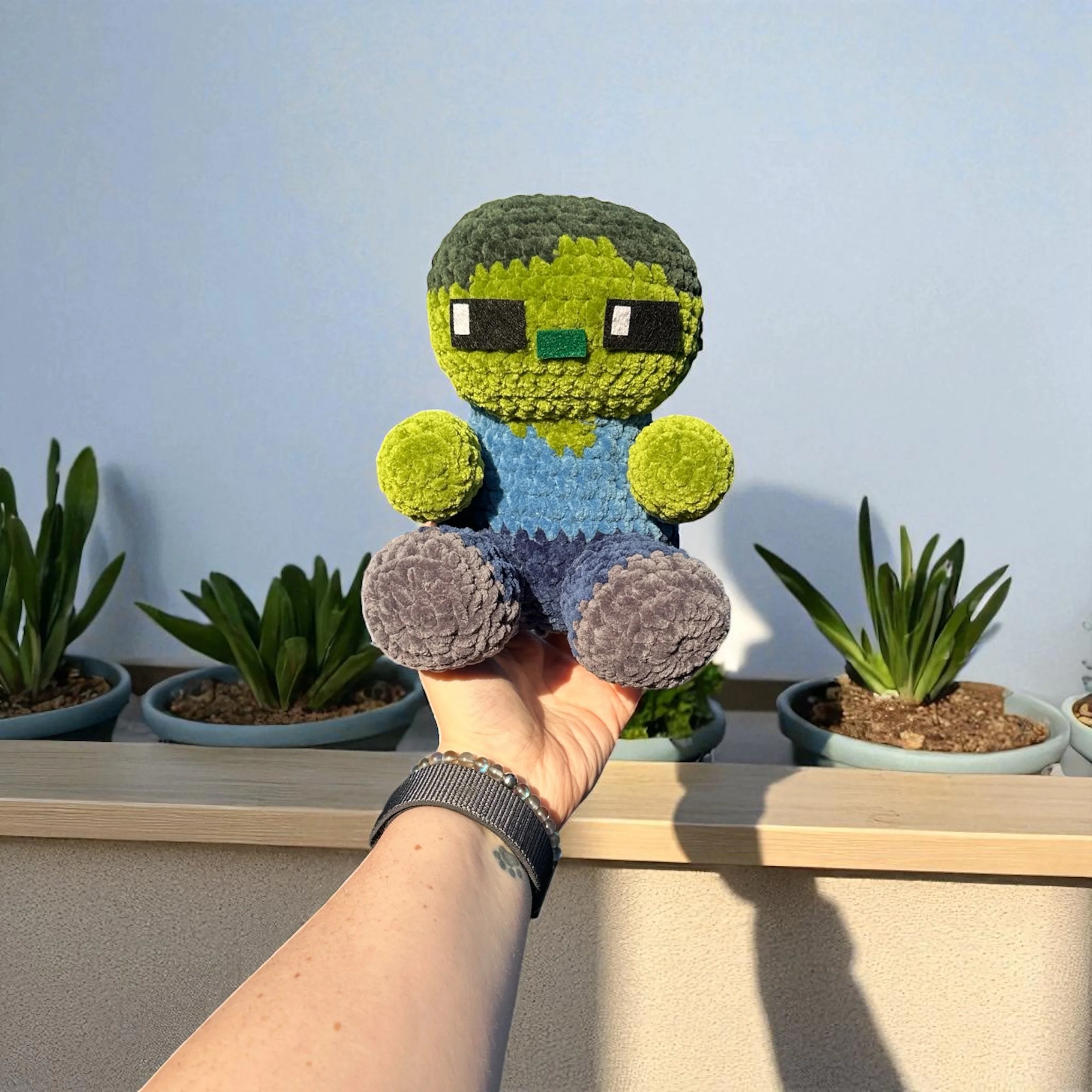 Description: Zombie from Minecraft |
Size: Medium |
Eyes: Felt |
Price: ~ $40