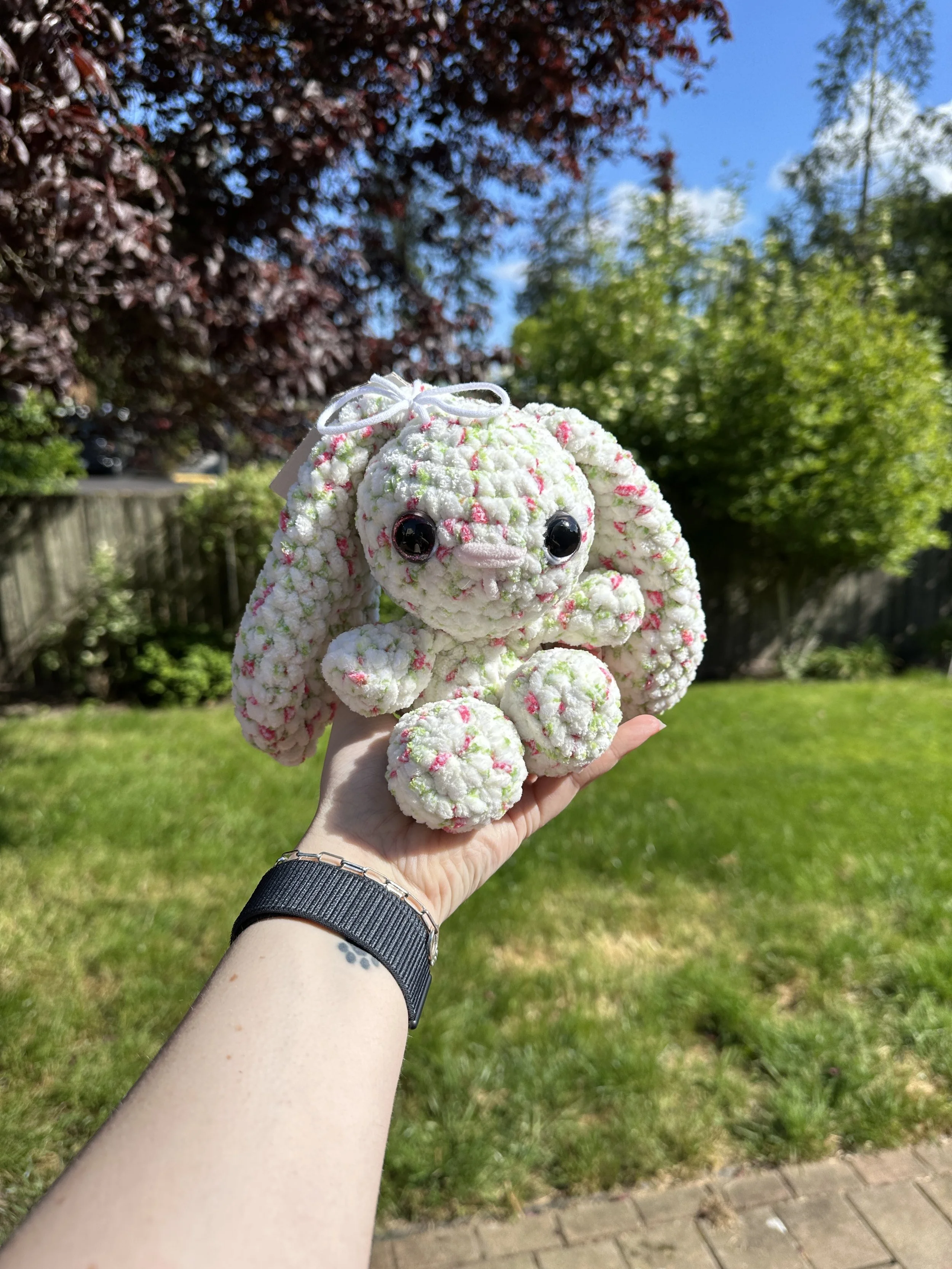Description: Spring Themed Bunny |
Size: Medium |
Eyes: Colored Safety Eyes |
Price: ~ $35