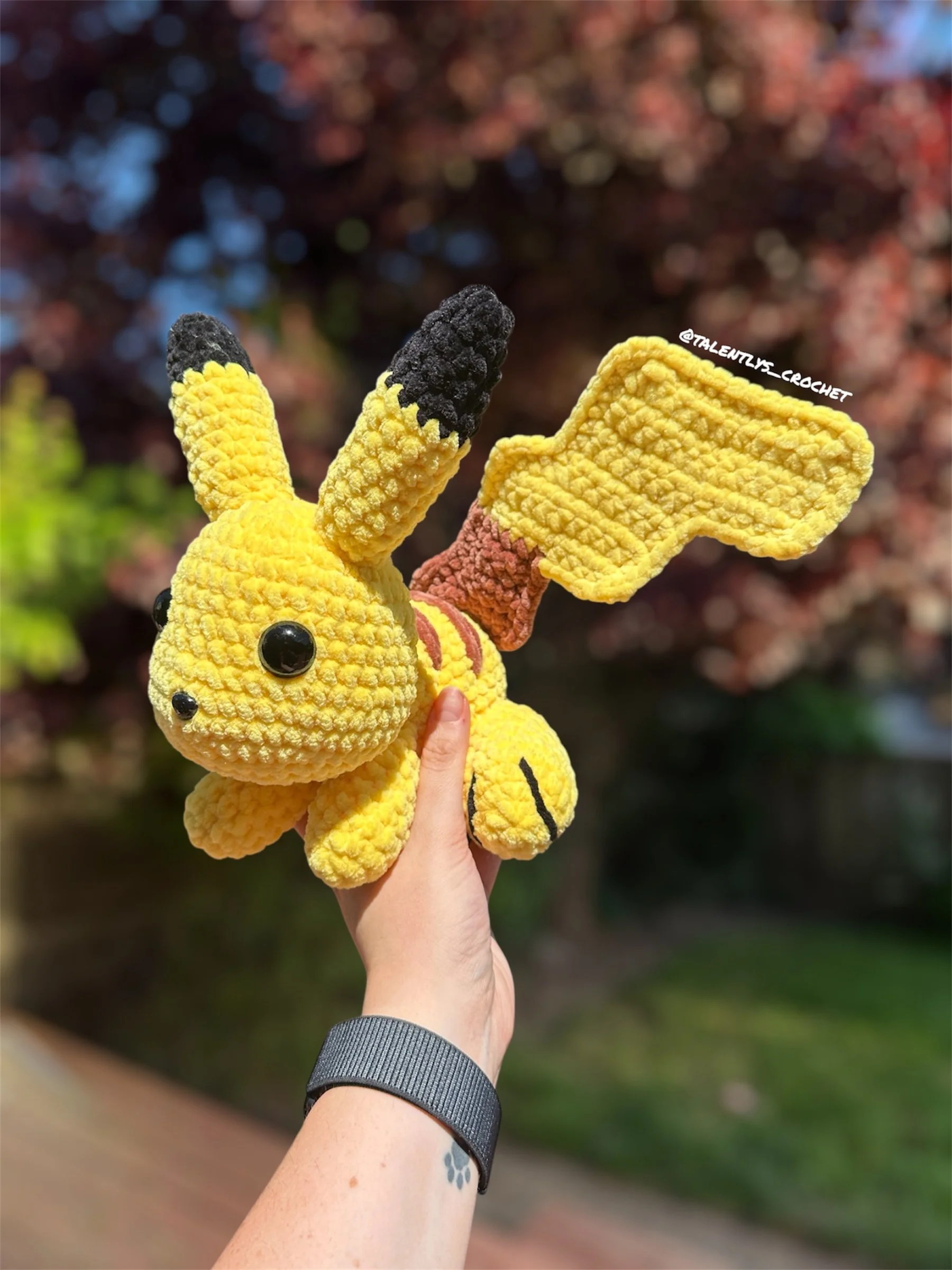Description: Pikachu |
Size: Large |
Eyes: Black Safety Eyes |
Price: ~ $55