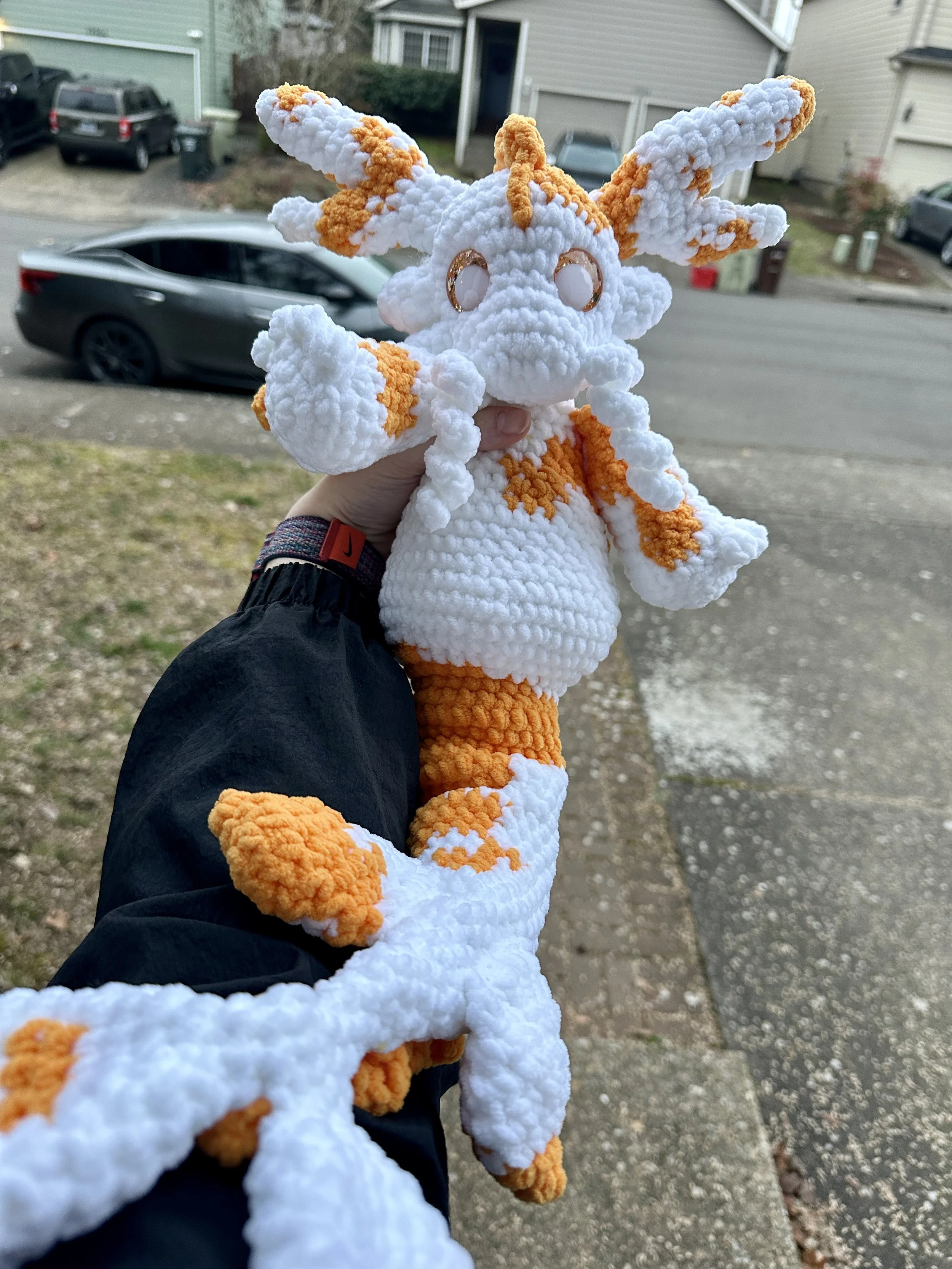 Description: Koi Fish Dragon |
Size: Jumbo |
Eyes: Colored Safety Eyes |
Price: ~ $150