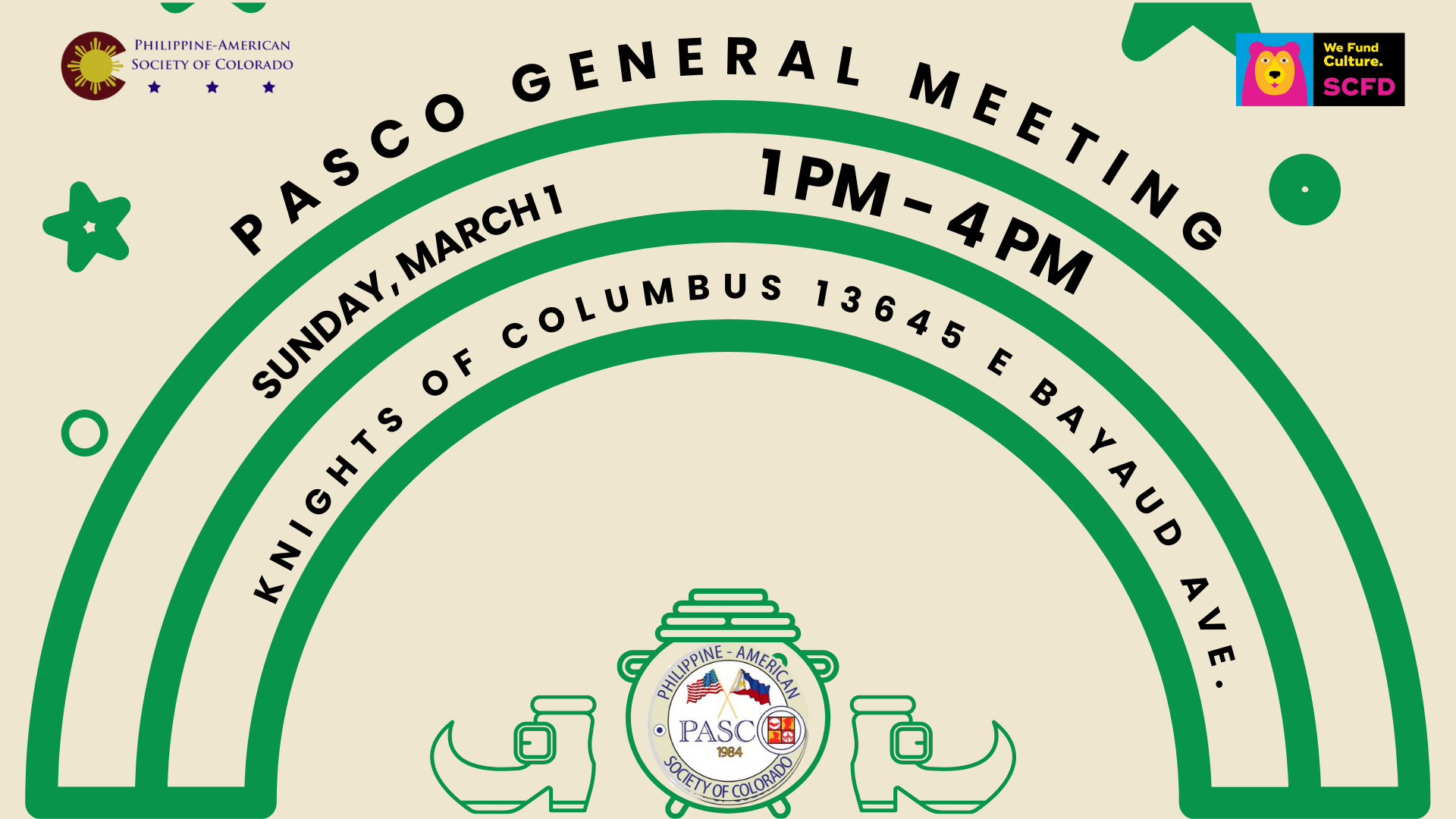 General Membership Meeting, in tandem with St. Patrick’s Day