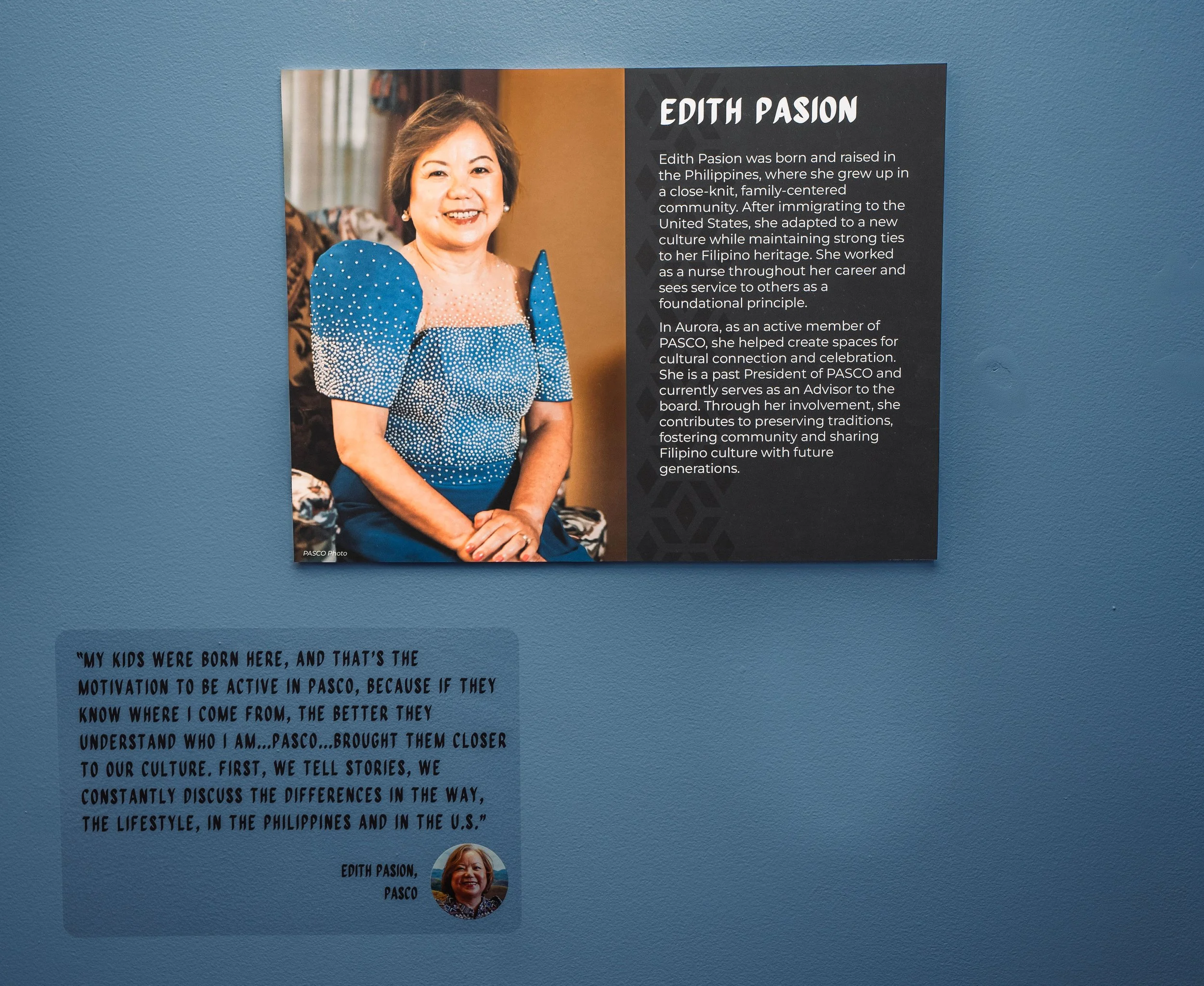 Edith Pasion in the exhibit