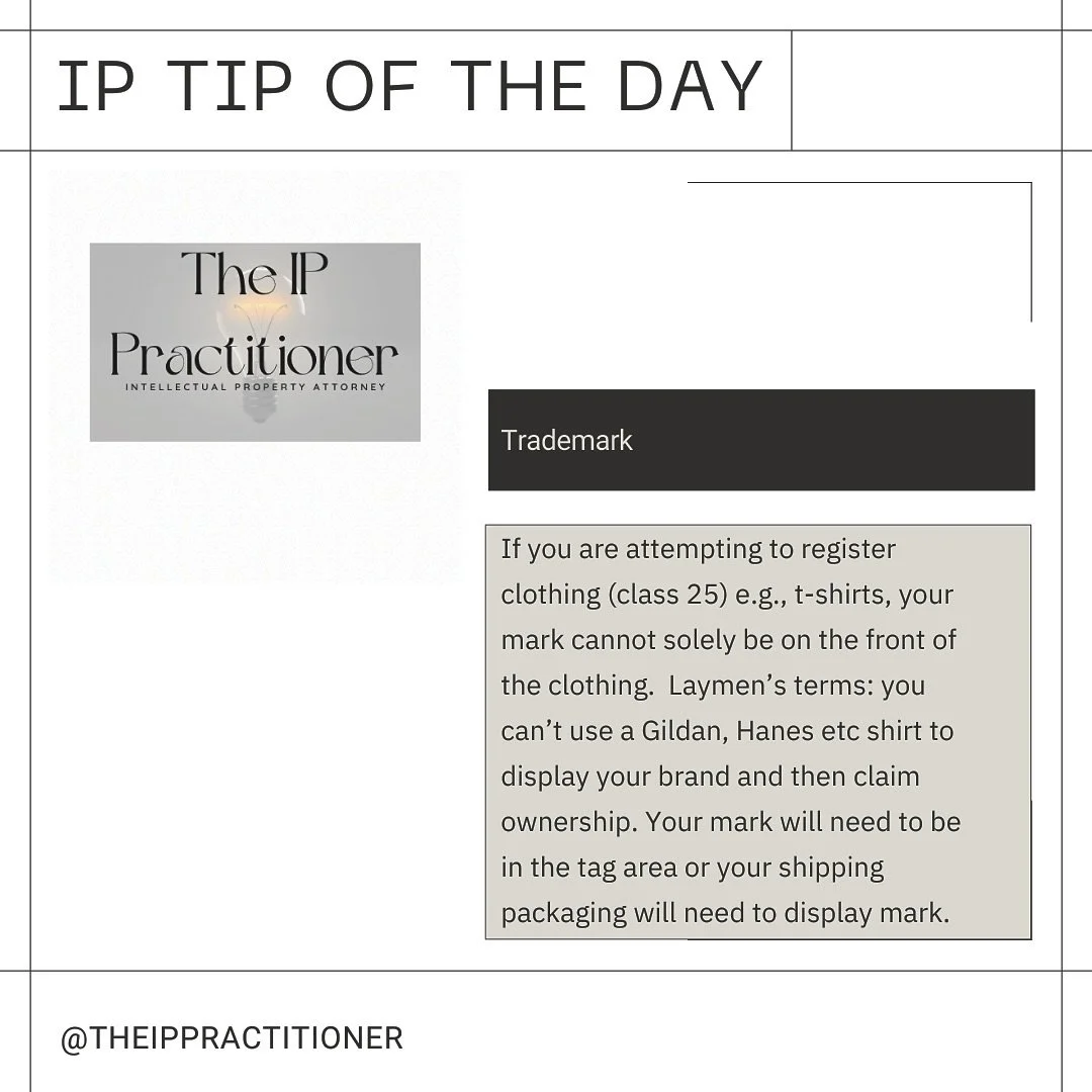 #trademarktips #trademarkattorney #trademarklawyer #iplaw #uspto #trademark 

Looking to get brand protection? Schedule a consultation and let&rsquo;s get you on your way!