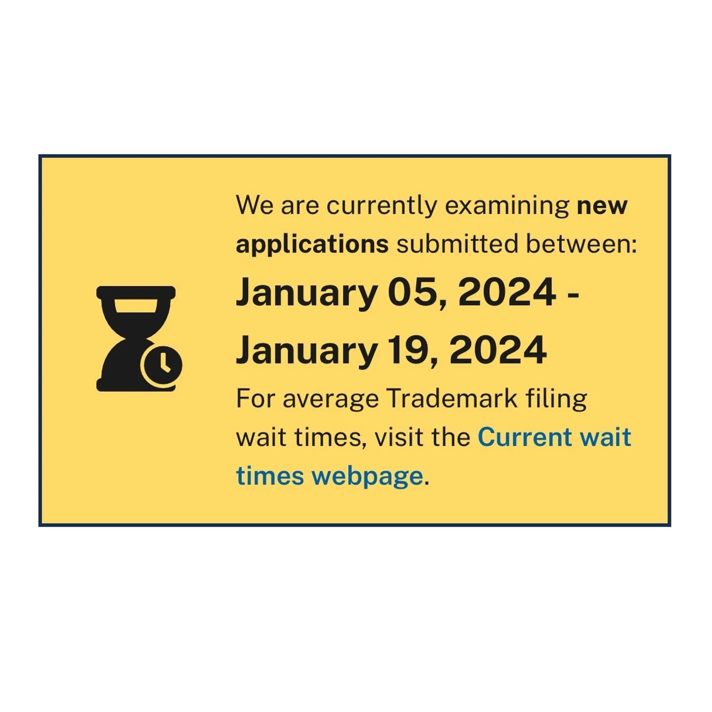 If you filed your #trademark application between ⬆️ these dates, then your application has finally made it to phase 1&mdash;&mdash; review of your application by a @uspto examining attorney

Phase 1 is typically the longest, so you&rsquo;re almost th