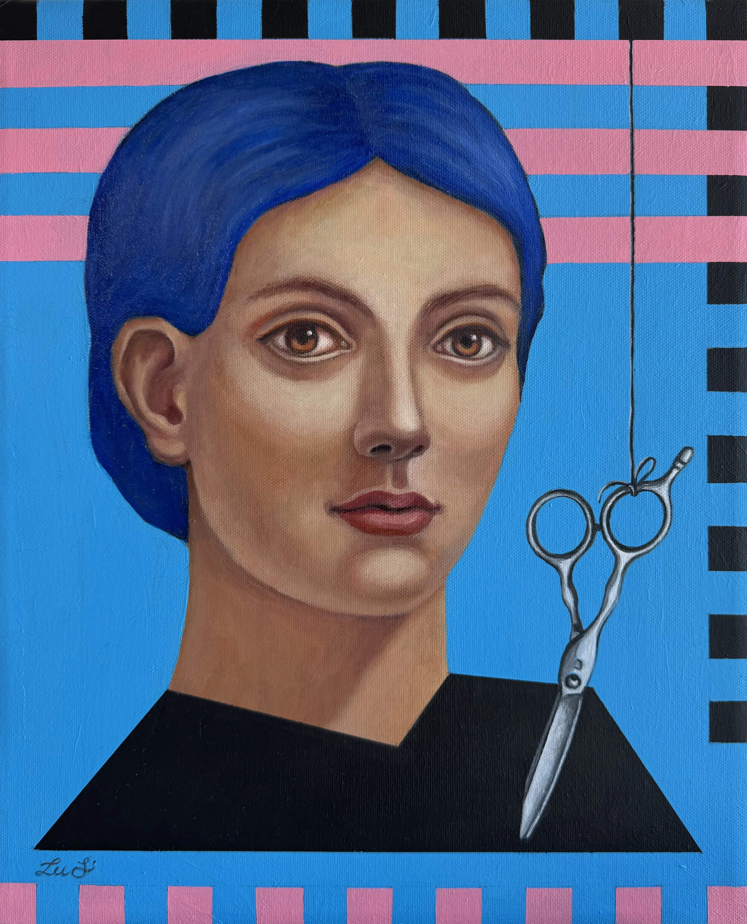 Portrait with scissors
