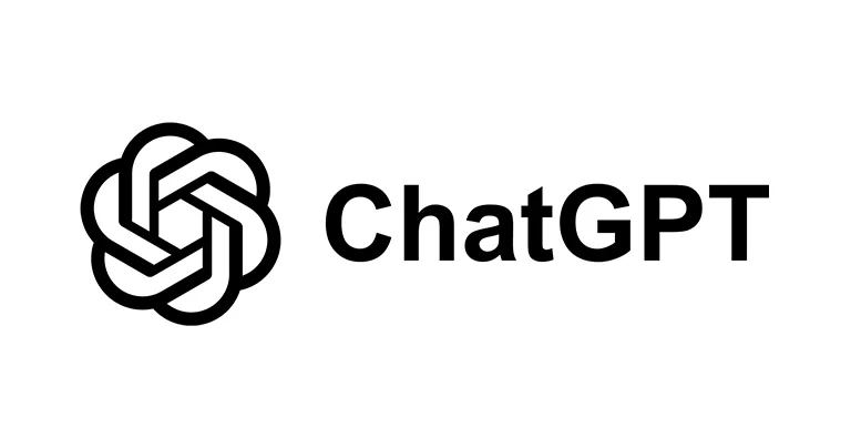 ChatGPT logo with a stylized knot symbol and the text 'ChatGPT' beside it.