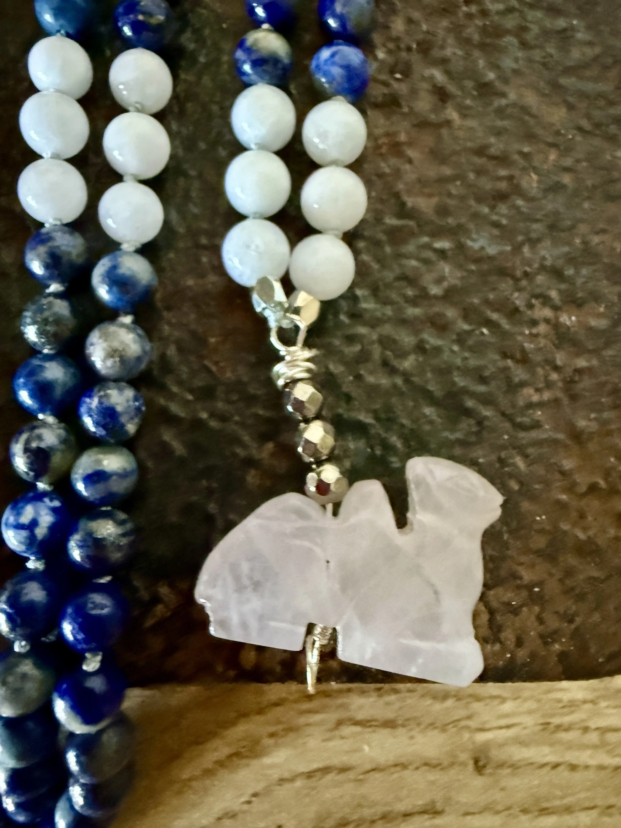 Lapis Lazuli White Jade with Rose Quartz camel 2.jpg
