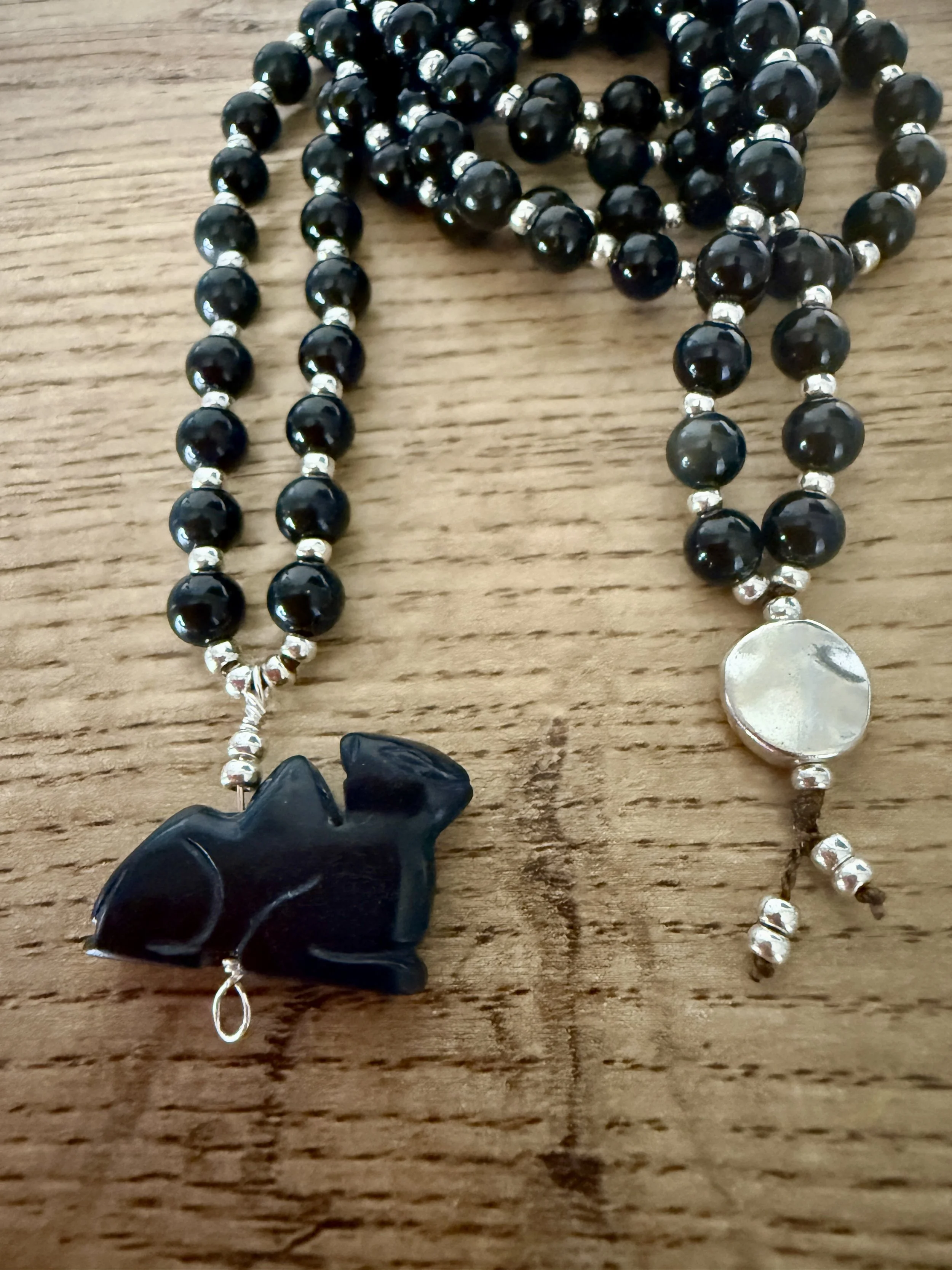 obsidian beads camel pendant silver spacers 1.jpg