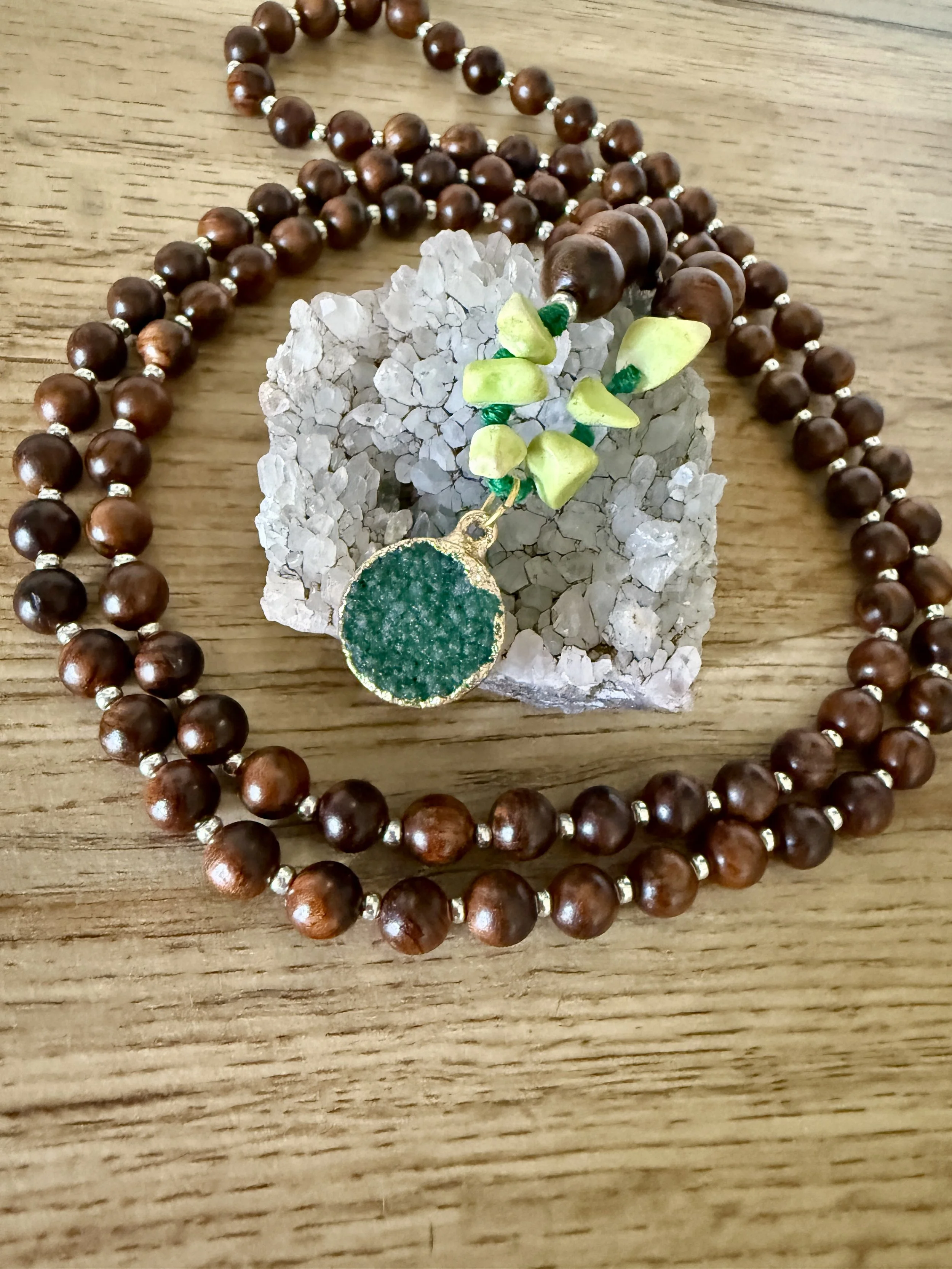 wood beads green druzy crystal 4.jpg