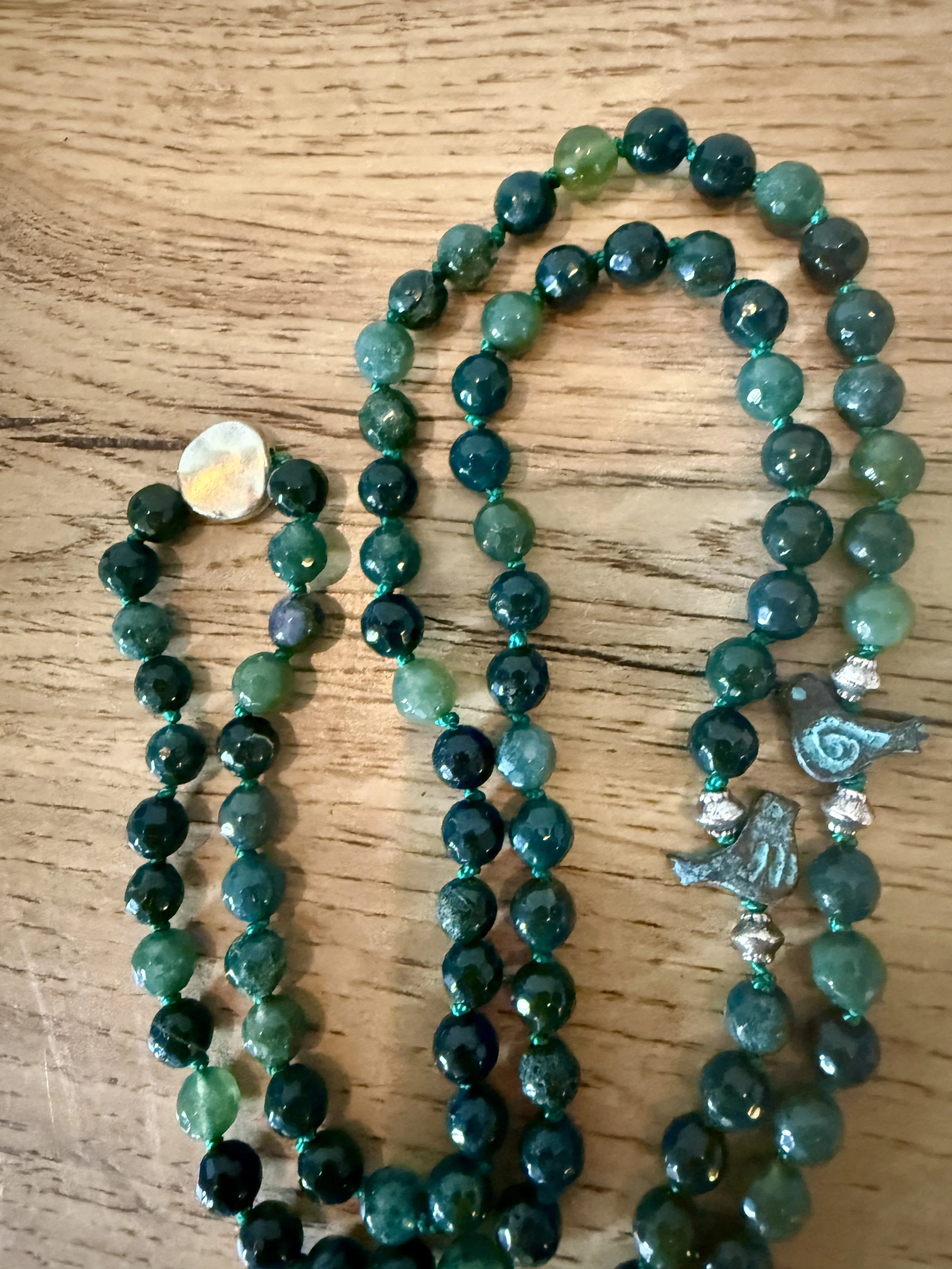 moss agate faceted beads green duck paina birds 1.jpg