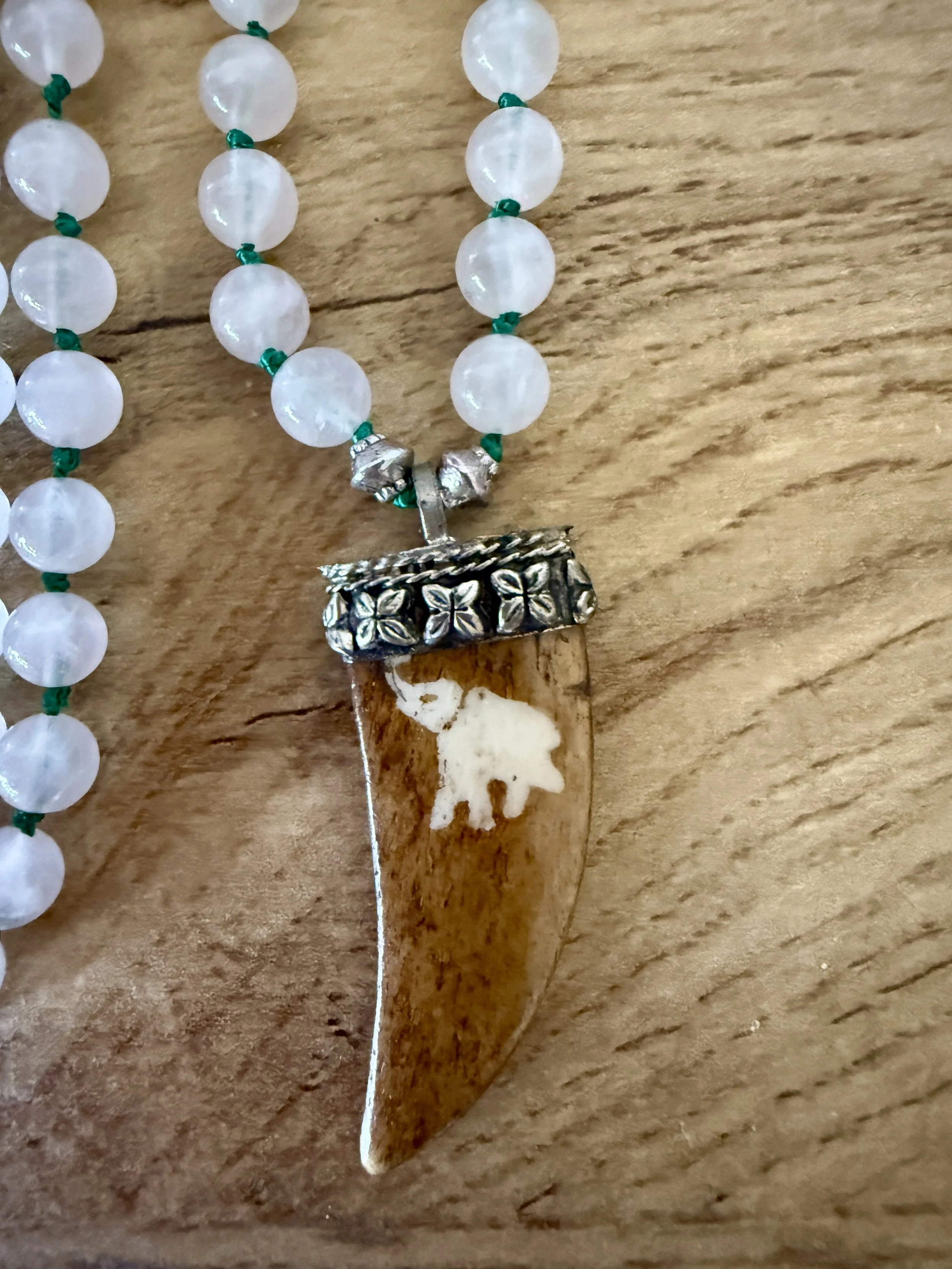 rose quartz beads tibetan elephant pendant 2.jpg