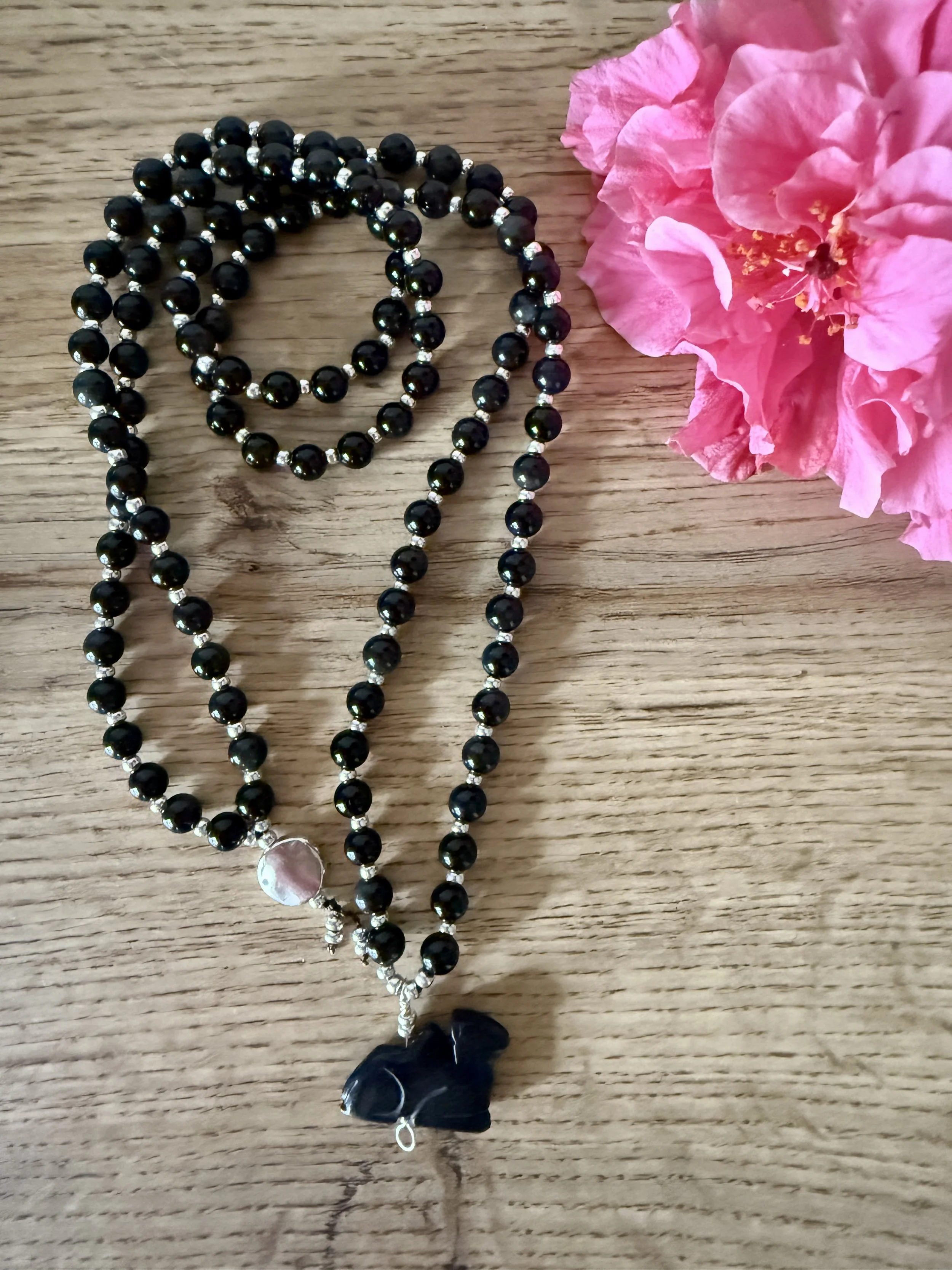 obsidian beads camel pendant silver spacers.jpg