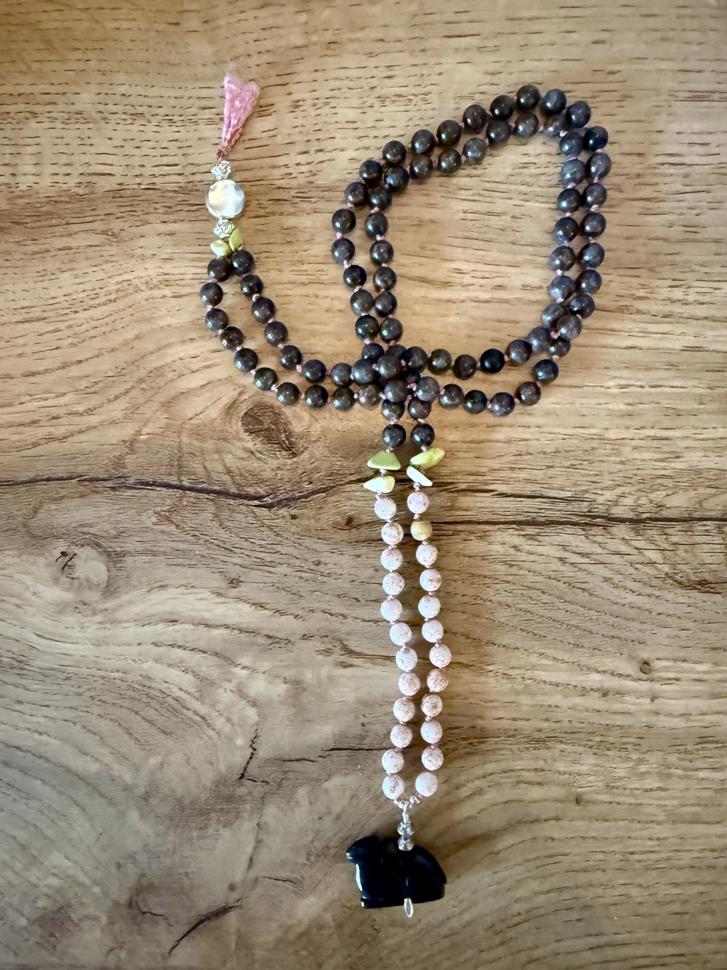 labradorite beads yellow stone chips camel pendant. 1.jpg