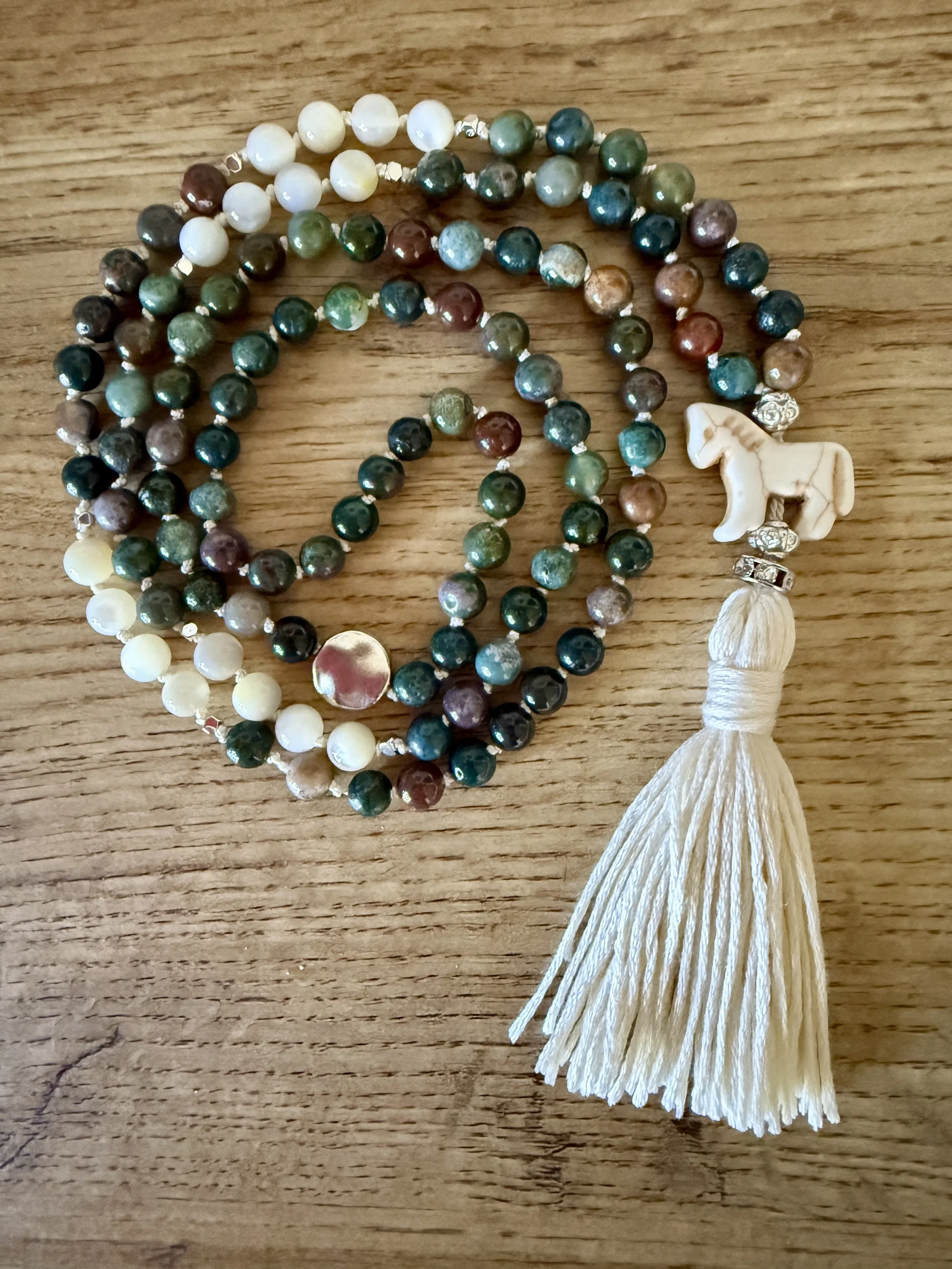 multicolored agate pearl horse white tassel 3.jpg
