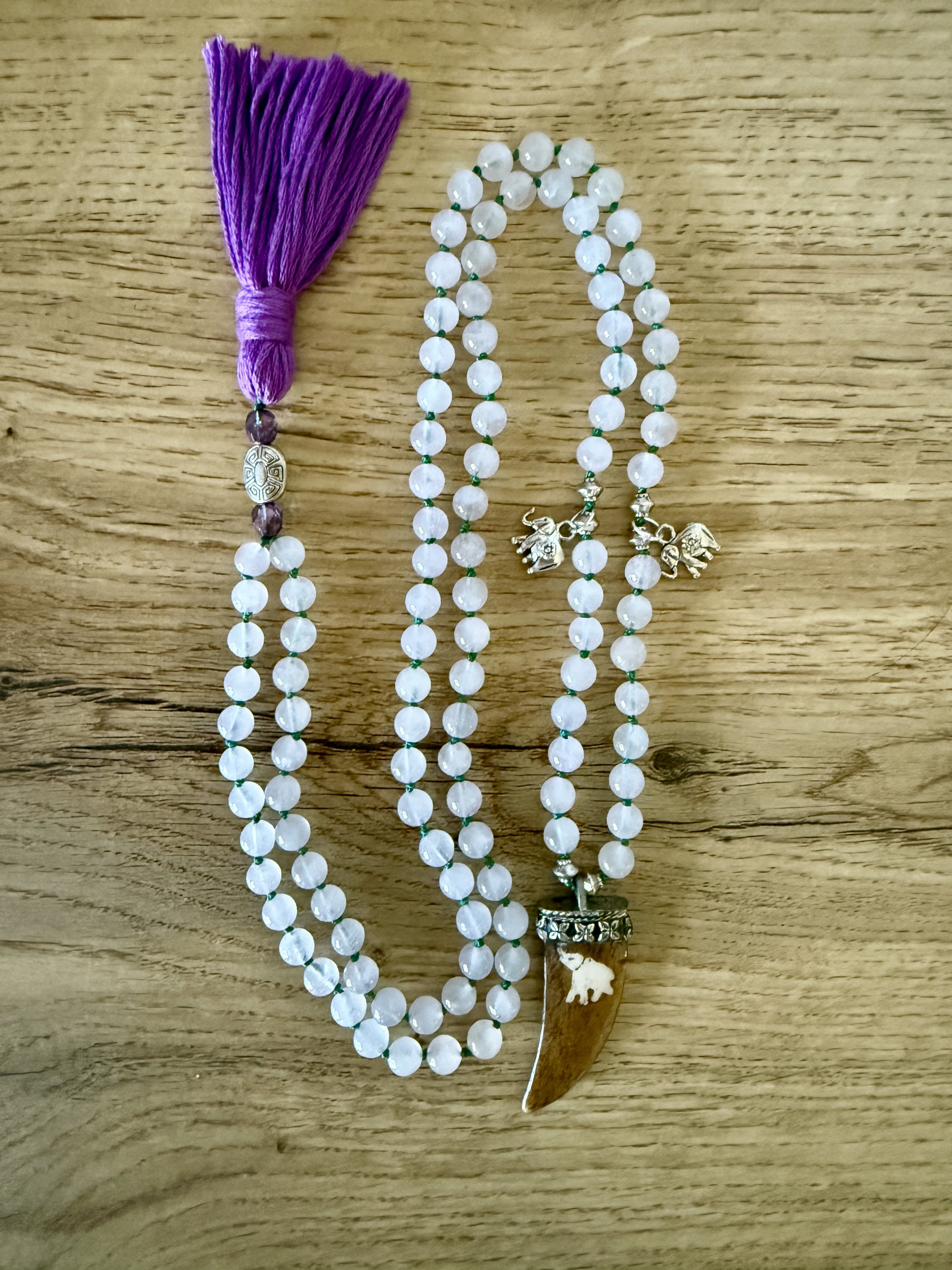 rose quartz beads elephant pendant 3.jpg