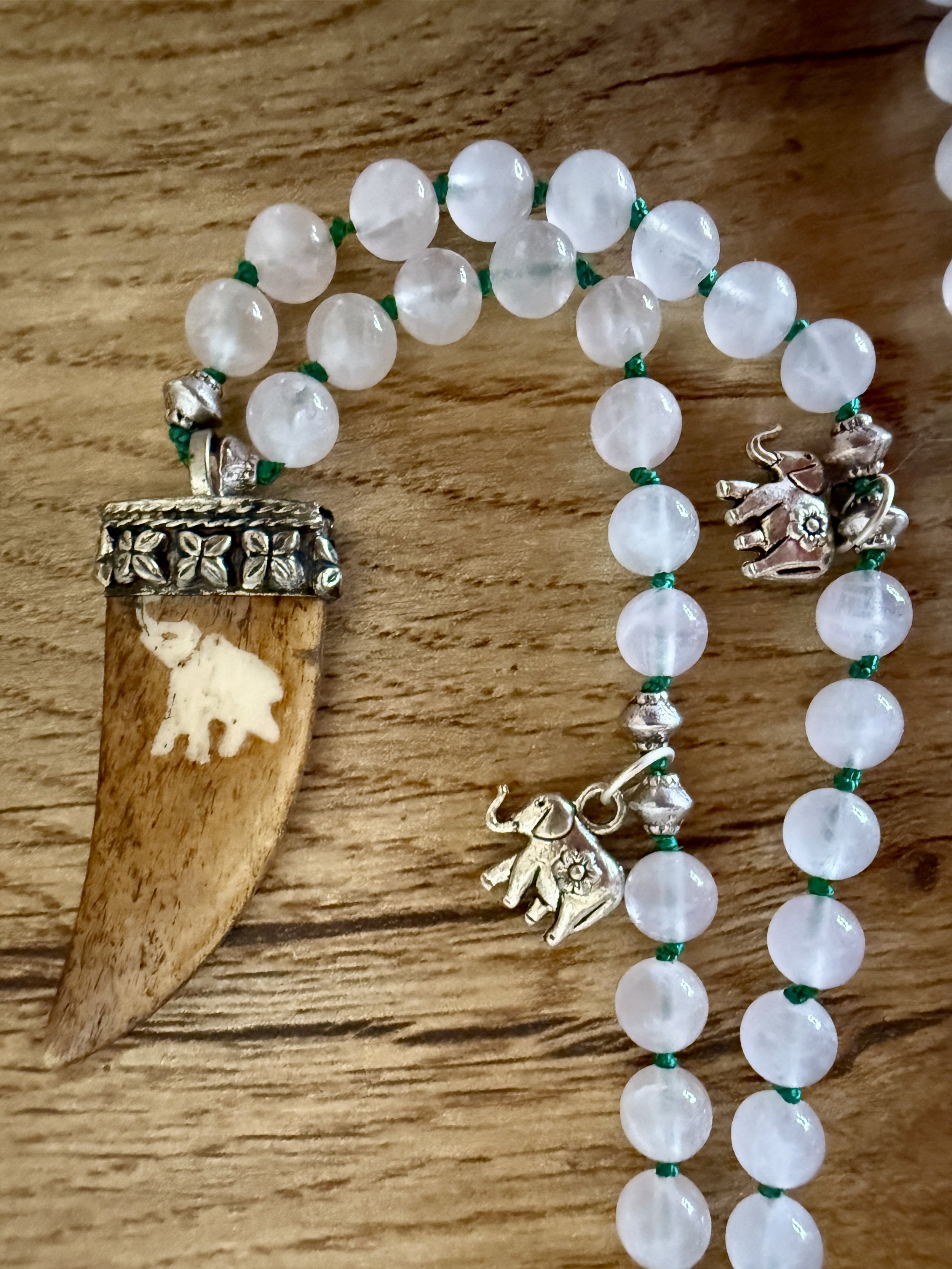 rose quartz beads tibetan elephant pendant 3.jpg