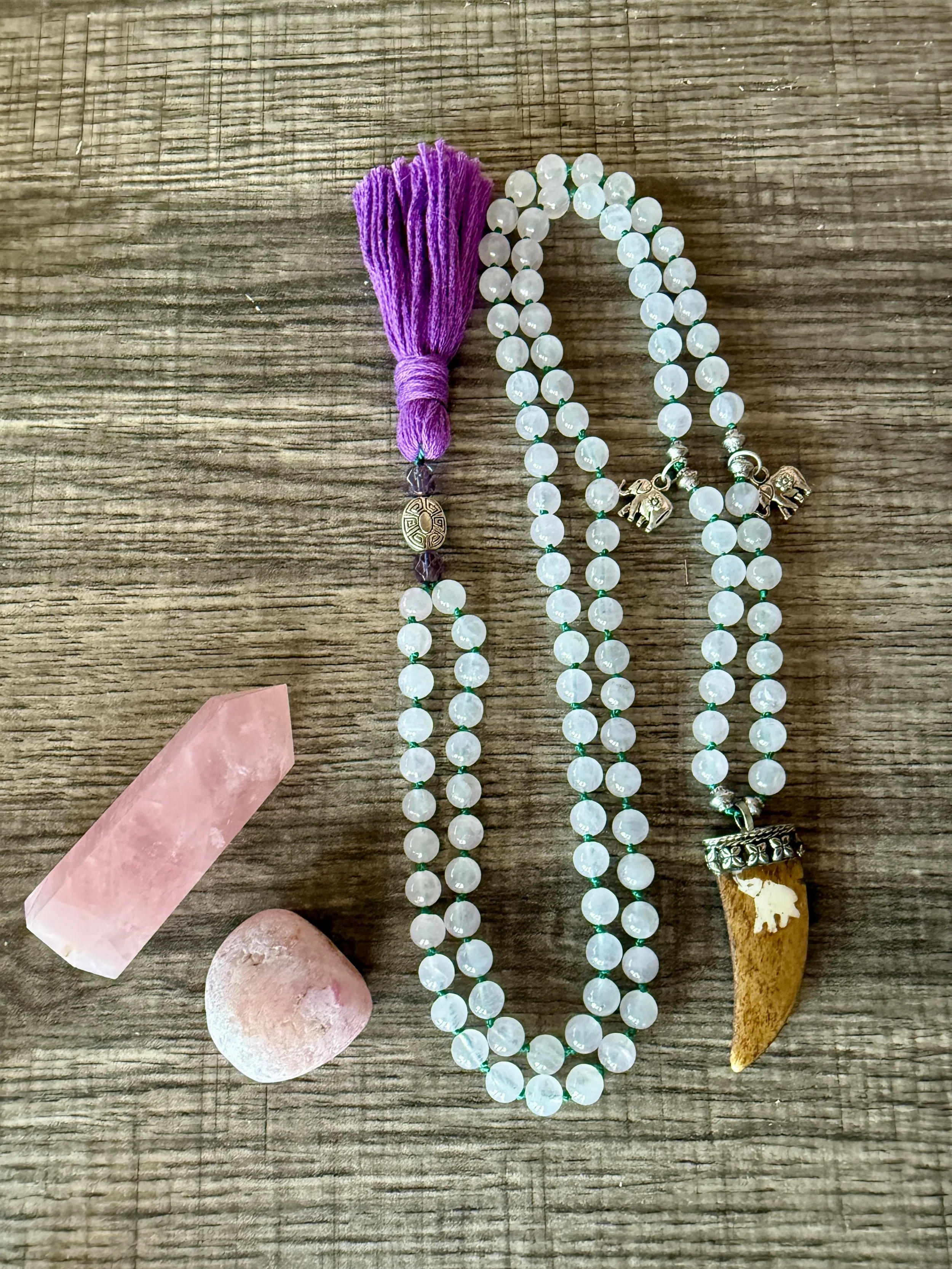 rose quartz beads tibetan elephant pendant 10.jpg