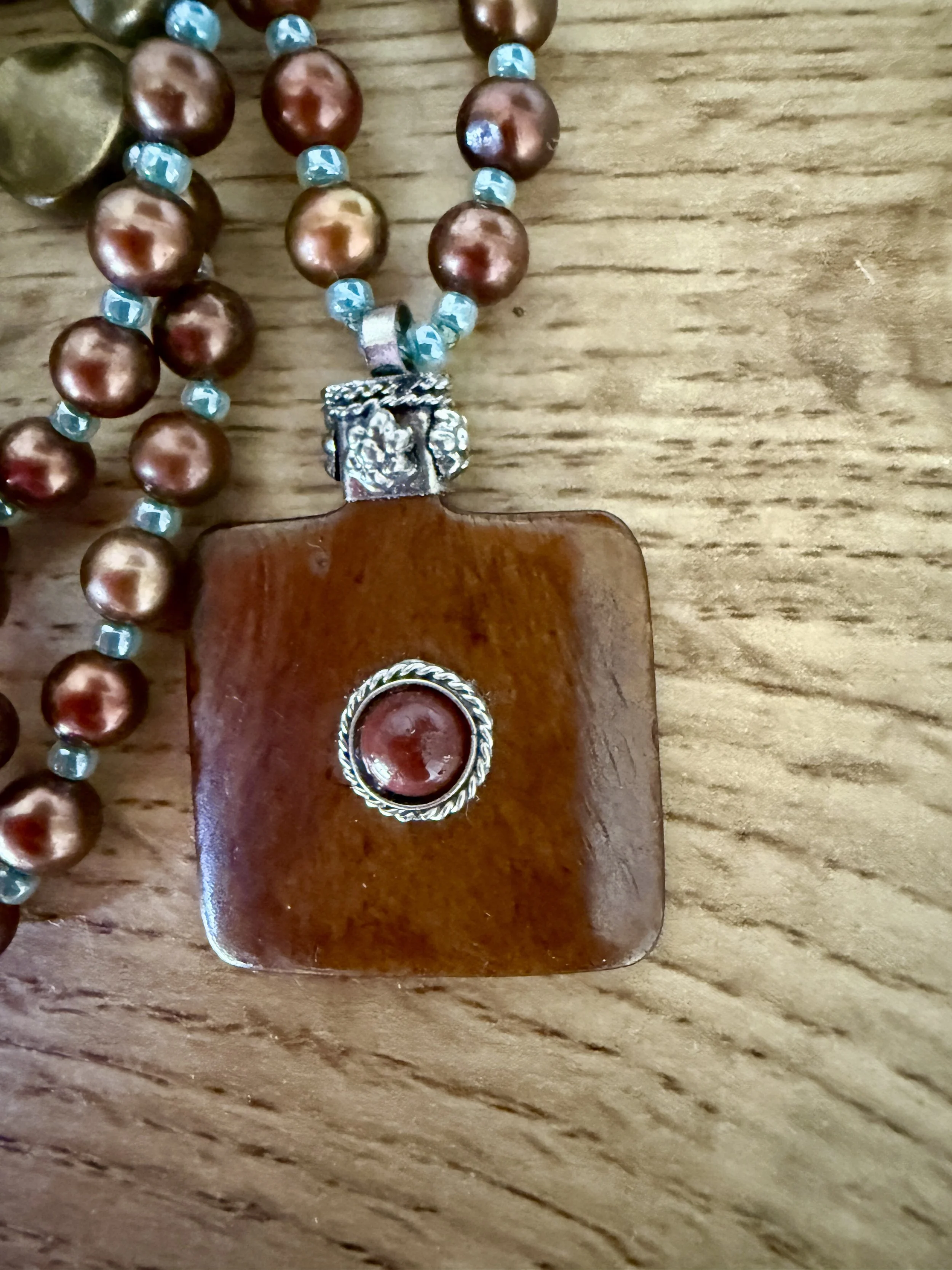 gold beads blue spacer tibetan pendant 3.jpg