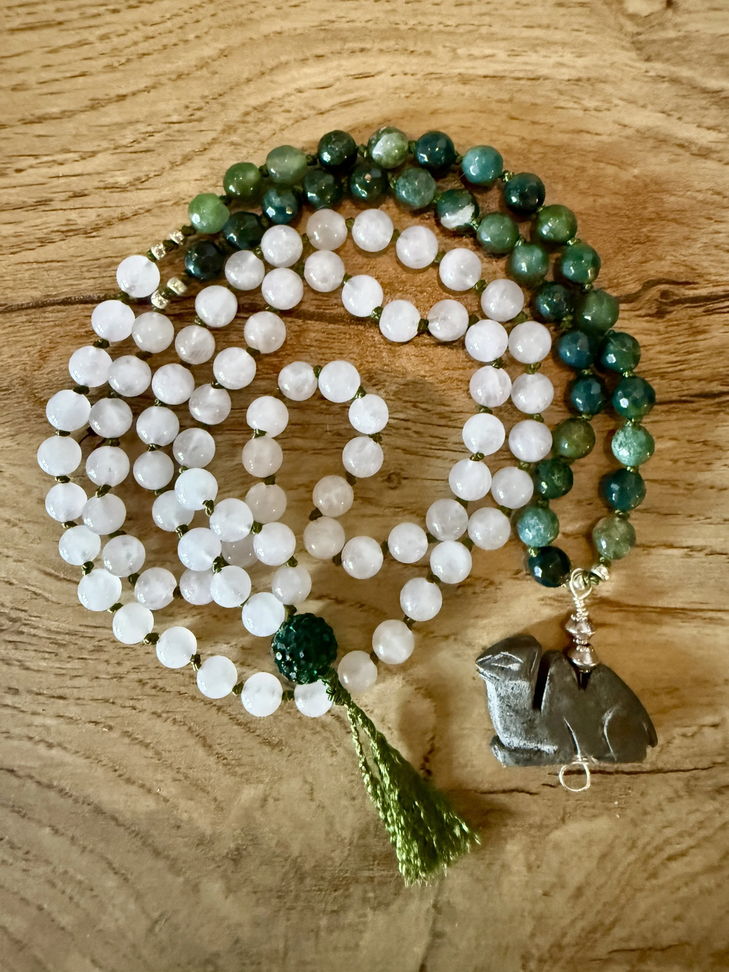 Fear-No-More: Moss Agate Camel Mala