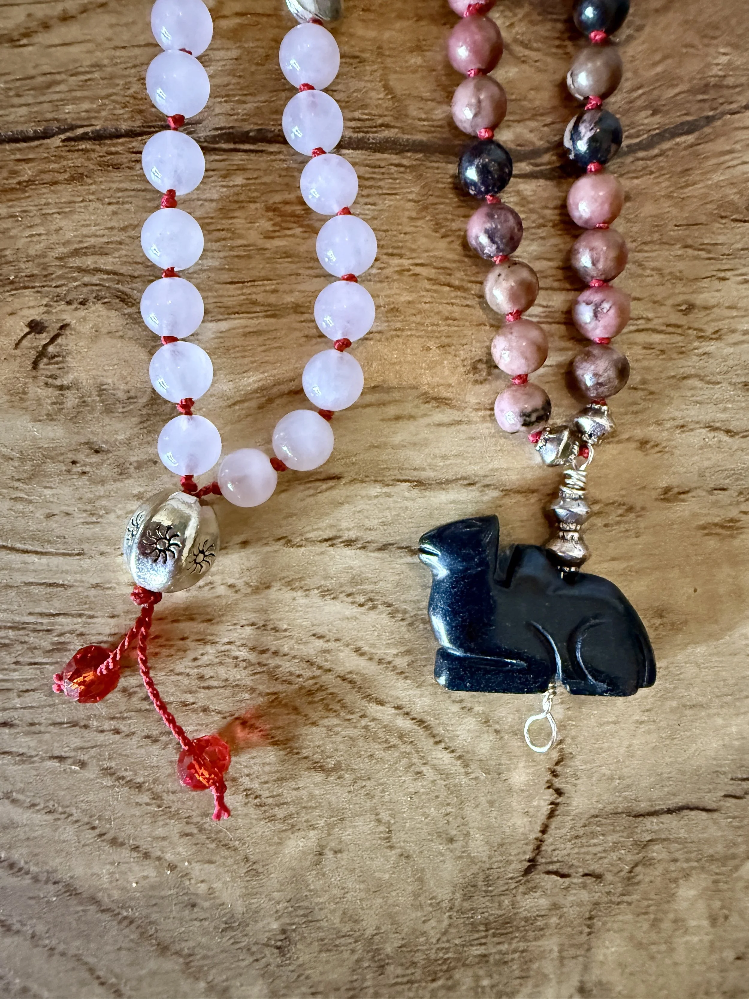 rhodonite rose quartz beads camel pendant 1.jpg