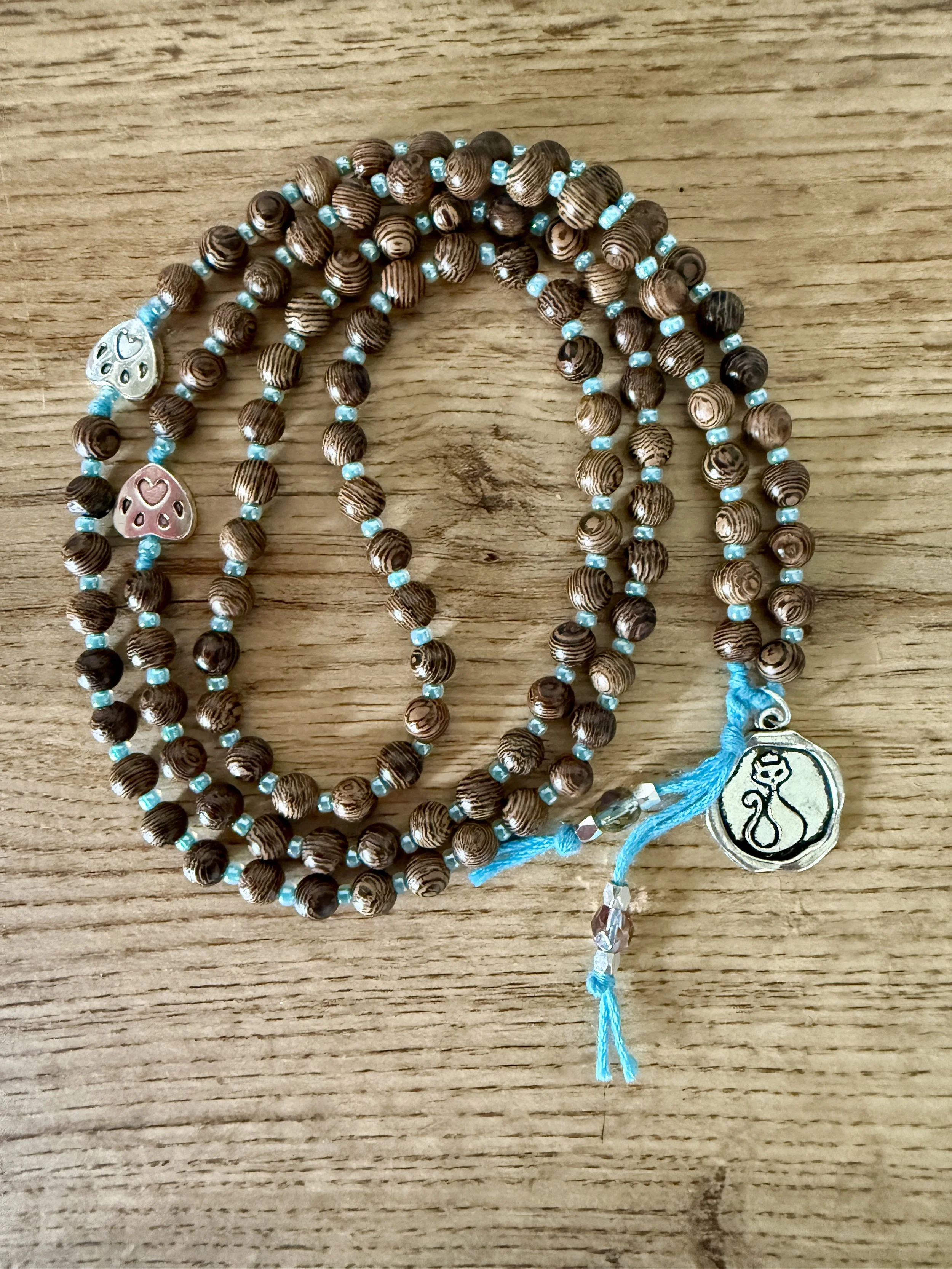 brown striped wood beads cat pendant 6.jpg