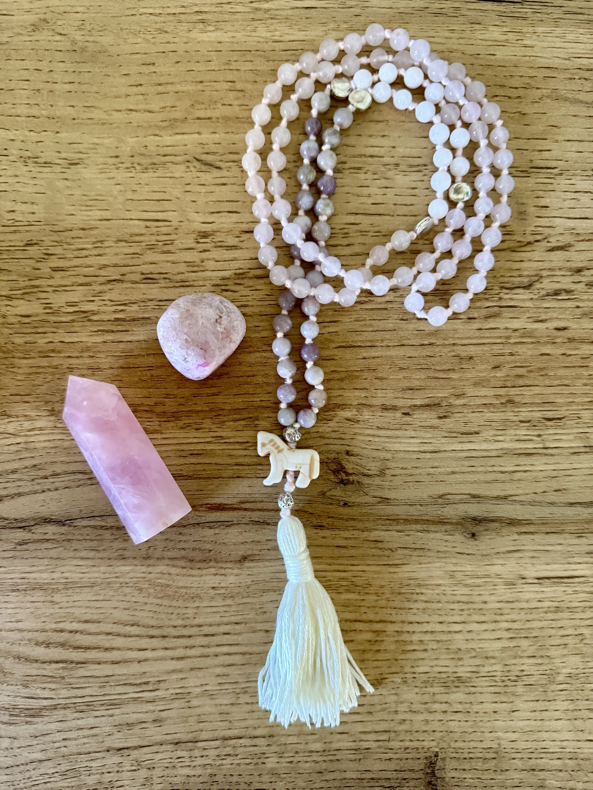 rose quartz pink tourmaline white jade horse bead 5.jpg