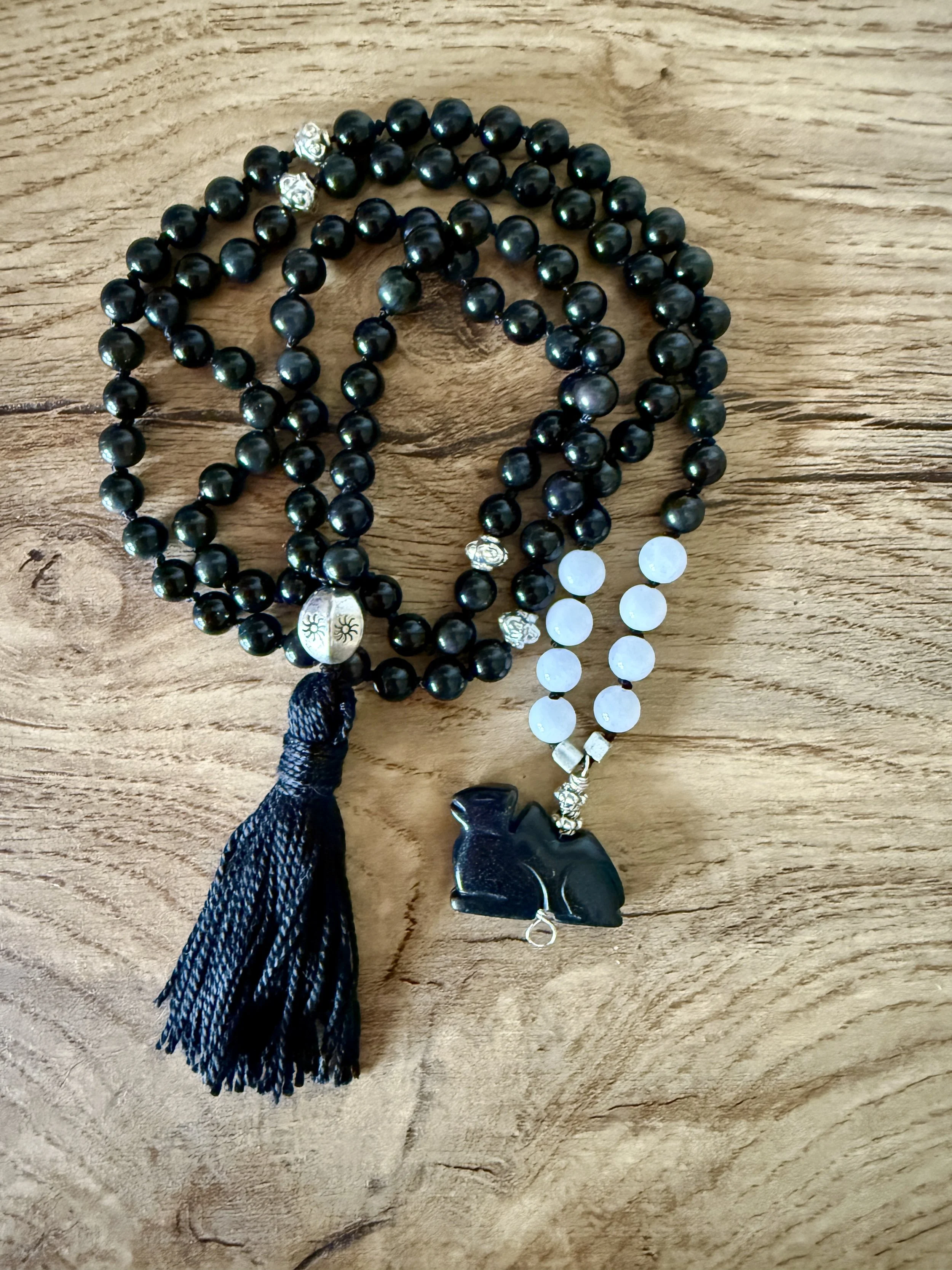 obsidian white jade beads camel pendant 4.jpg
