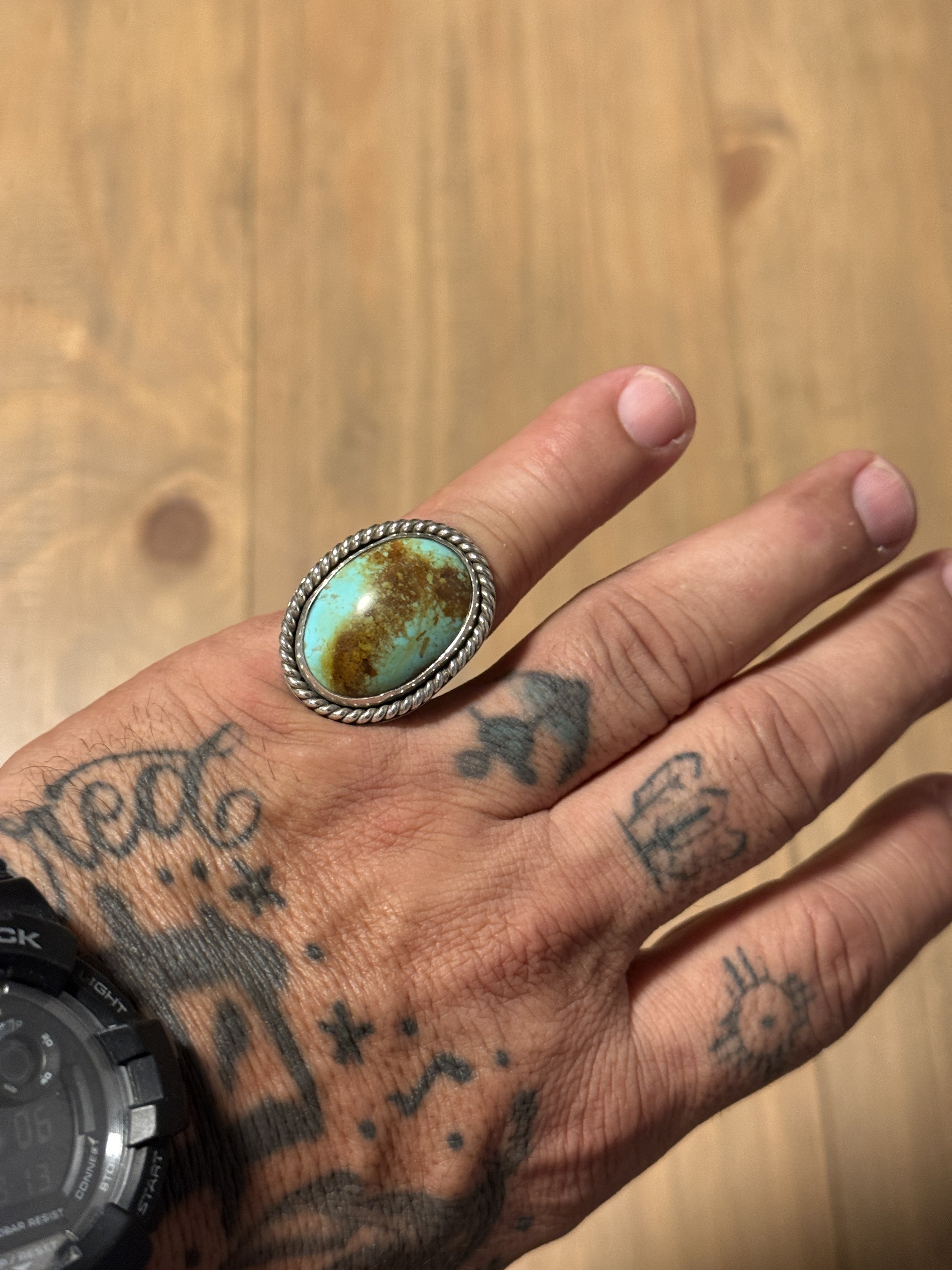Ring # 007 Stella Blue Patagonia Turquoise Ring — Size 11