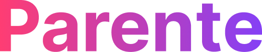 Text in image reads 'Parente' in a gradient from pink to purple.